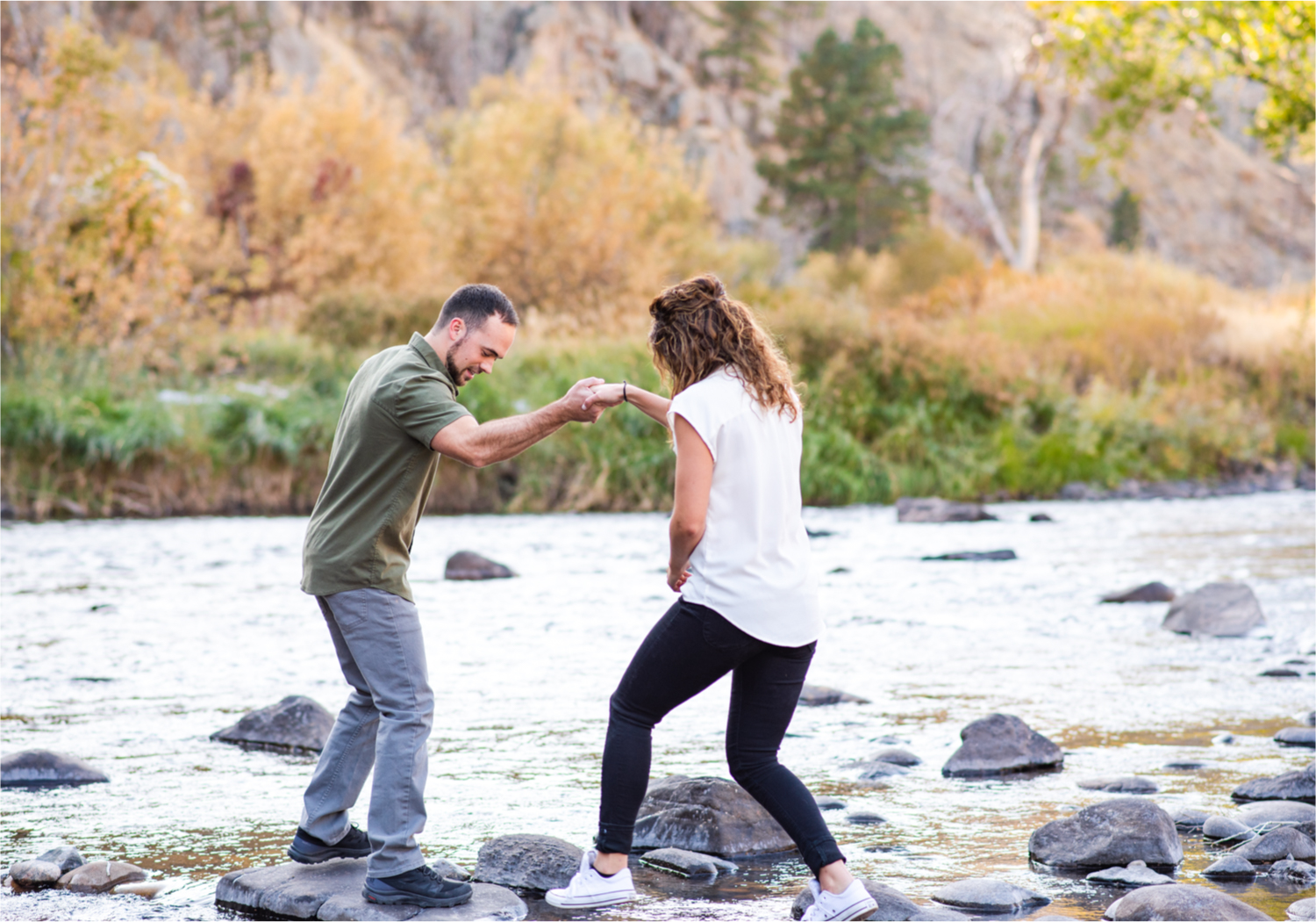 Fort Collins engagement session in the poudre canyon and Horsetooth reservoir | Fall Colorado Engagement | Britni Girard Photography | Colorado wedding photographer