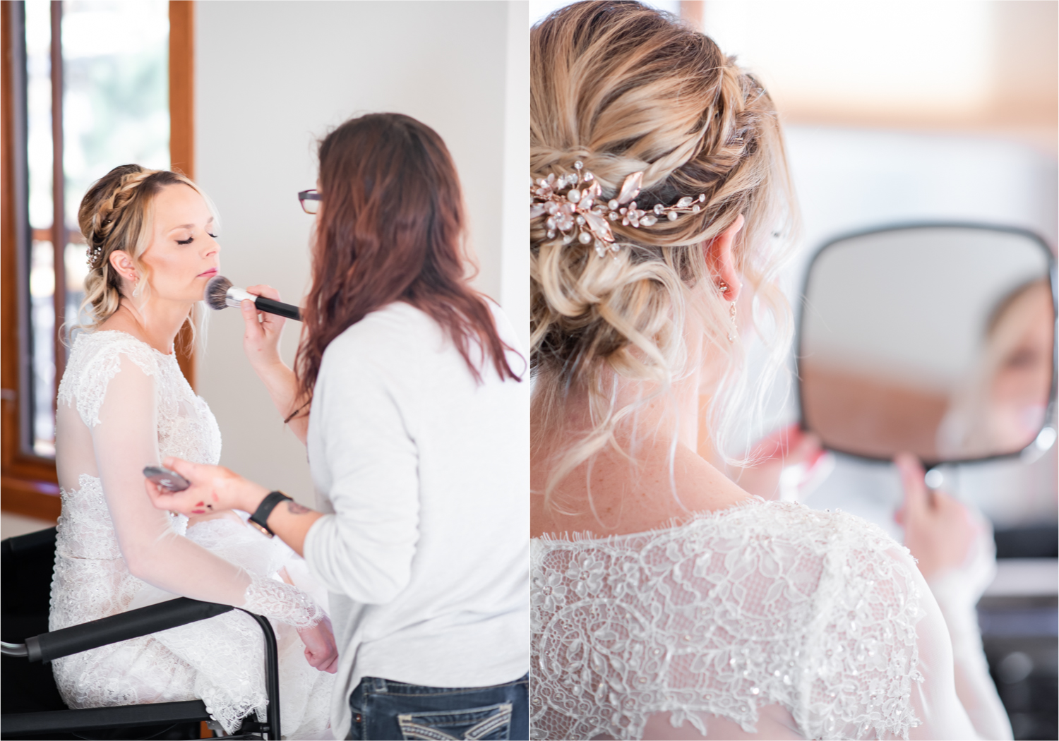 Snowy Winter Wedding in Estes Park Colorado at Black Canyon Inn | Britni Girard Photography - Hair and Makeup by Megan Swenson of Estes Park Bridal Company Dress By Oleg Cassini