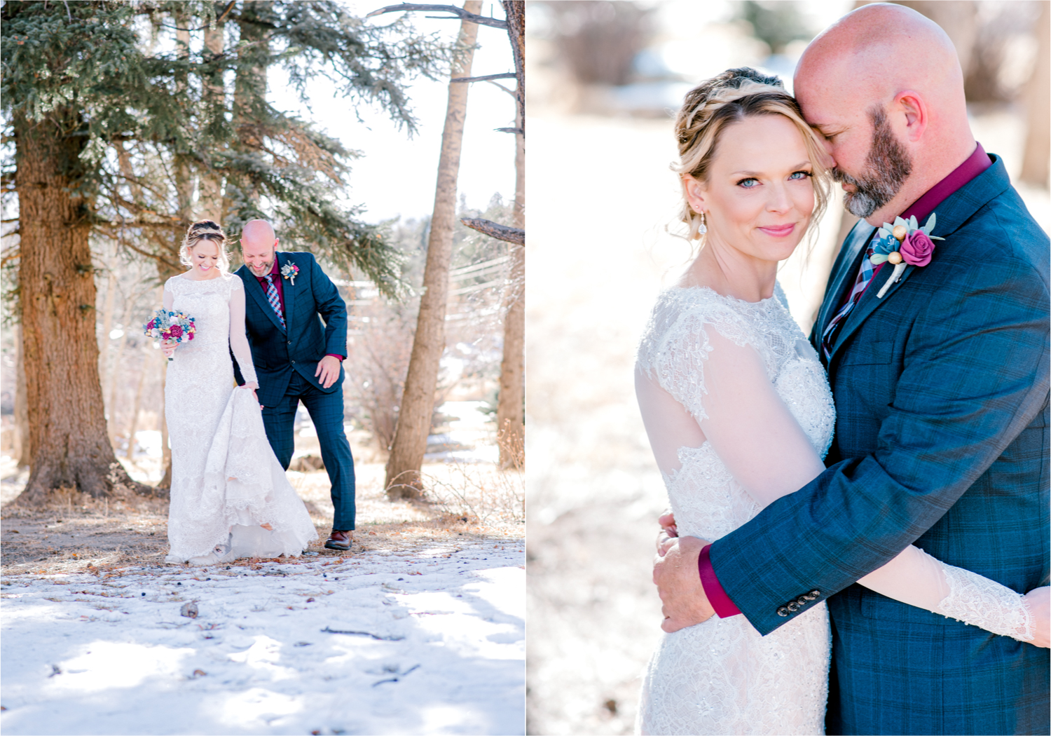 Snowy Winter Wedding in Estes Park Colorado at Black Canyon Inn | Britni Girard Photography