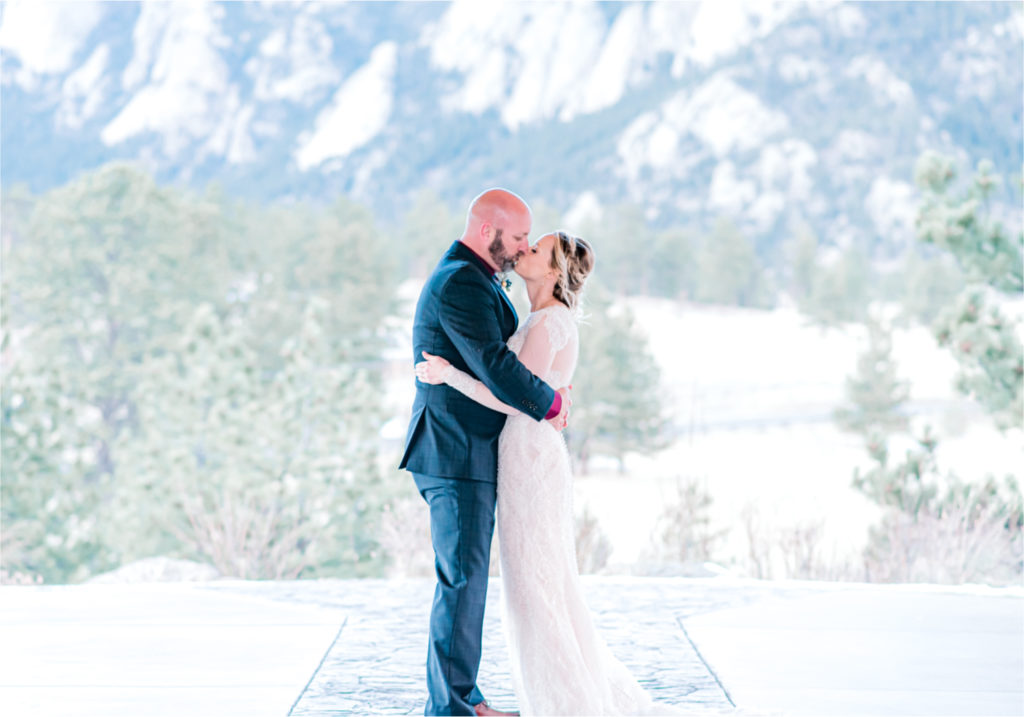 Snowy Winter Wedding in Estes Park Colorado at Black Canyon Inn | Britni Girard Photography