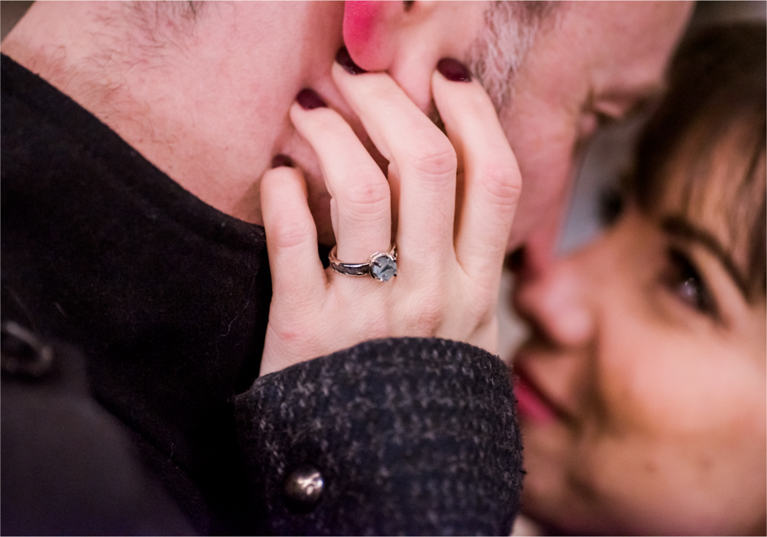 Snowy Winter Engagement in Old Town Fort Collins with twinkle lights | Britni Girard Photography, Colorado Wedding Photographer