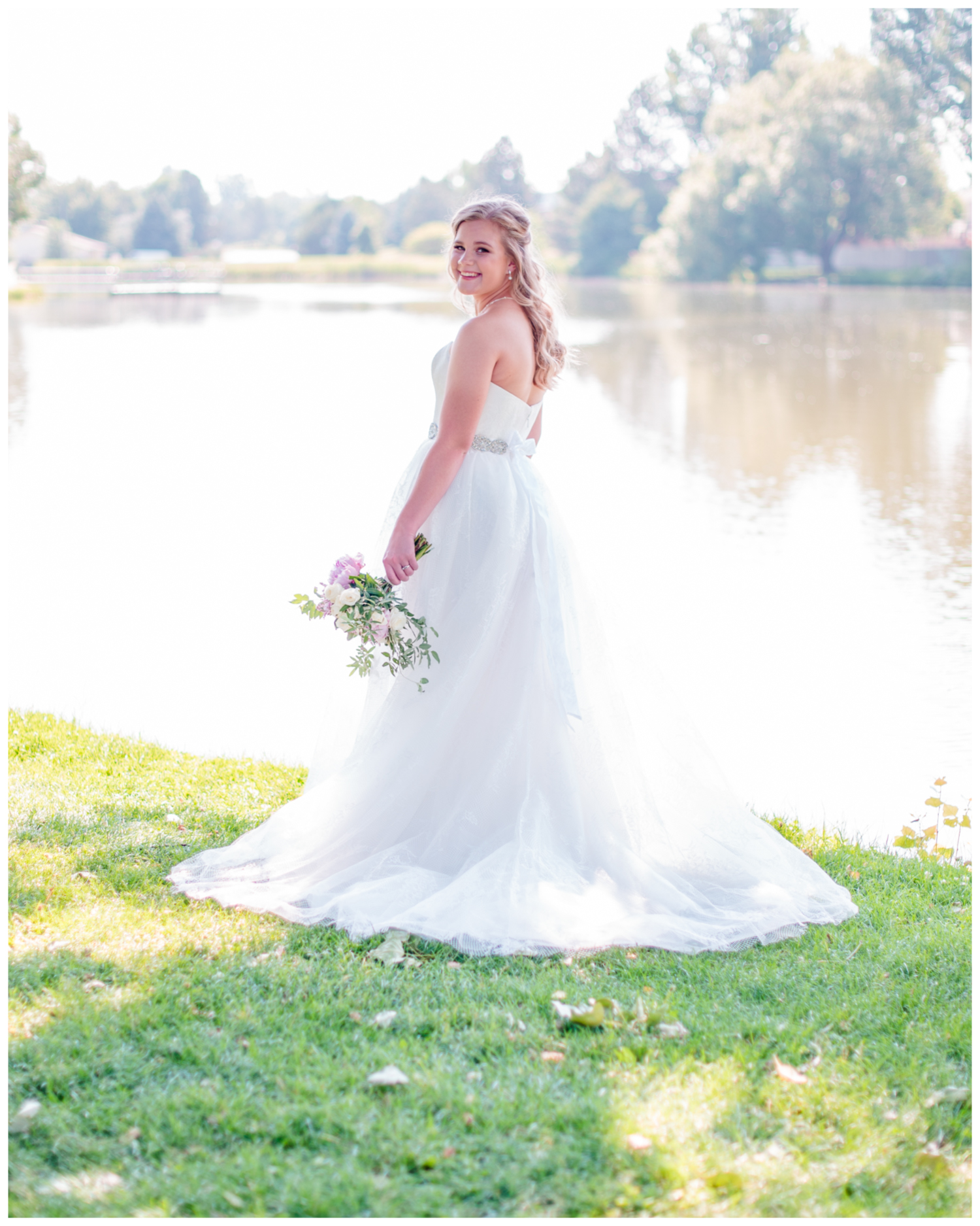 Bridal Portraits by lake | Greeley Armory Wedding - Britni Girard Photography - Colorado Wedding and Lifestyle Photography