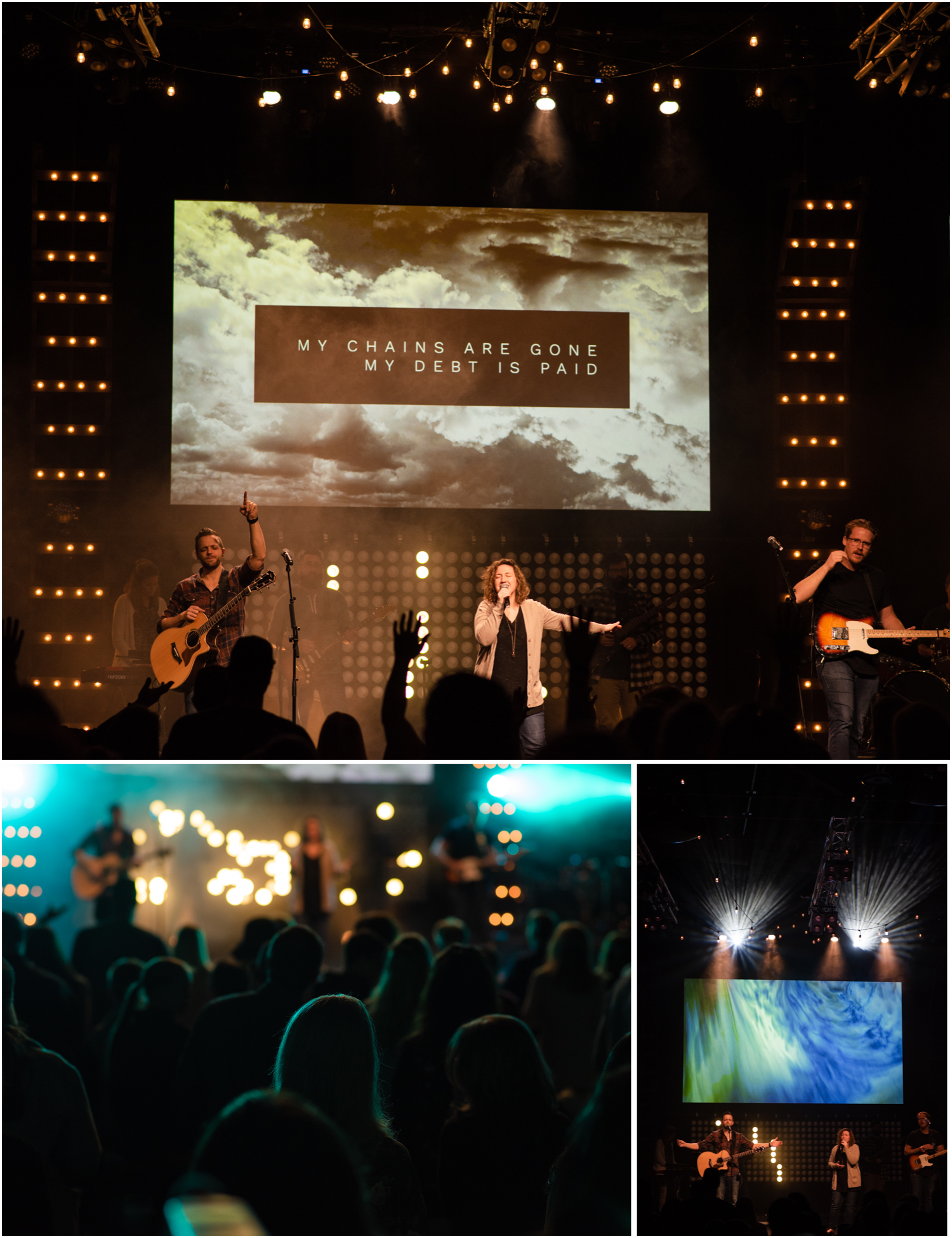 BRITNI GIRARD PHOTOGRAPHY | Jeremy Girard and Stephanie Harris leading worship at Grace Place in Berthoud, Colorado. Building Bridges, Breaking Barriers, Bringing Hope. www.GracePlace.org