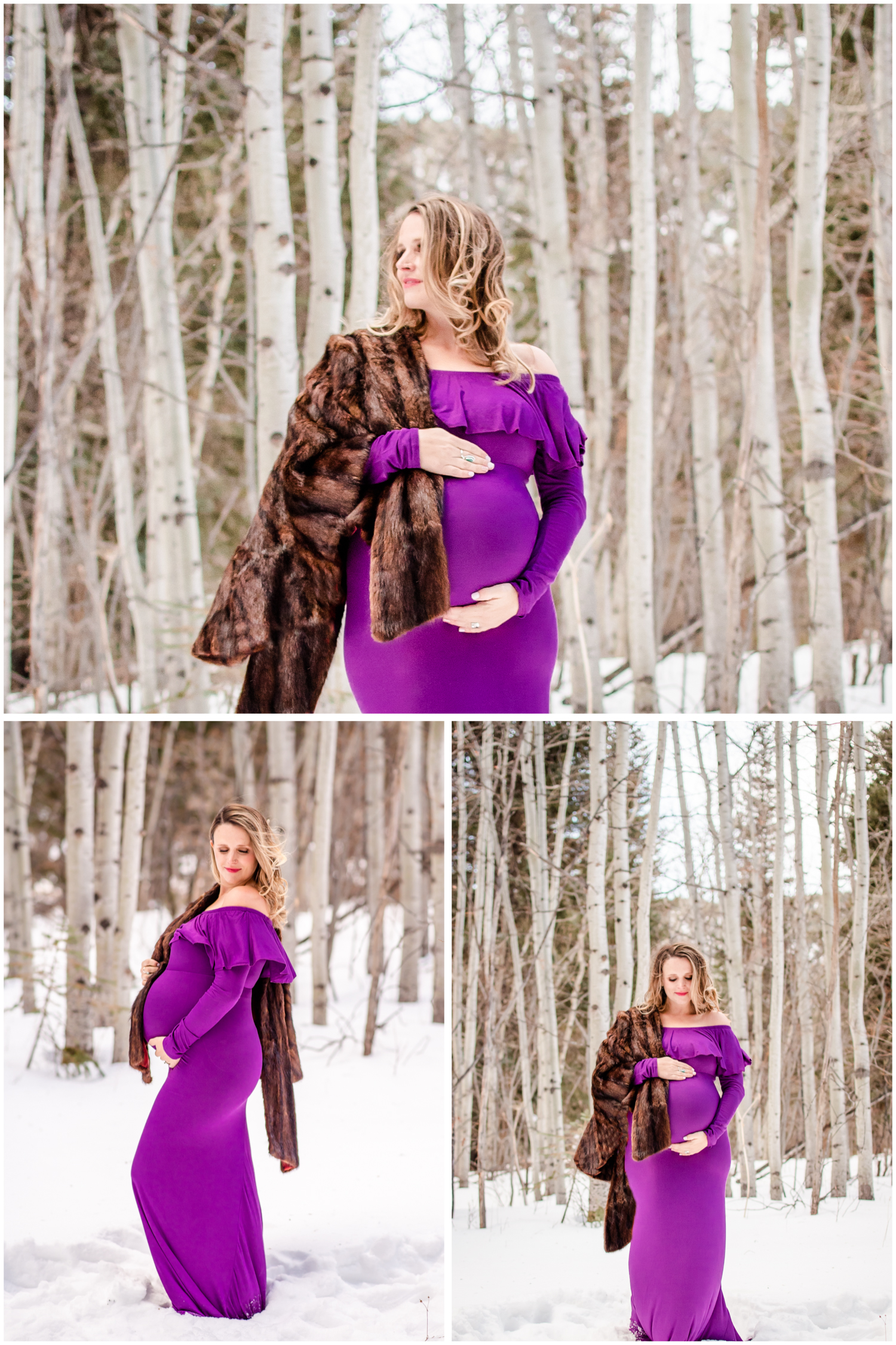 Sarah Brooks Styled Winter Maternity Session | Britni Girard Photography - Colorado Lifestyle Photographer - Black Dress maternity shoot in rocky mountains | Hair and Makeup by Chaundra Nelms Revier Glam 5280
