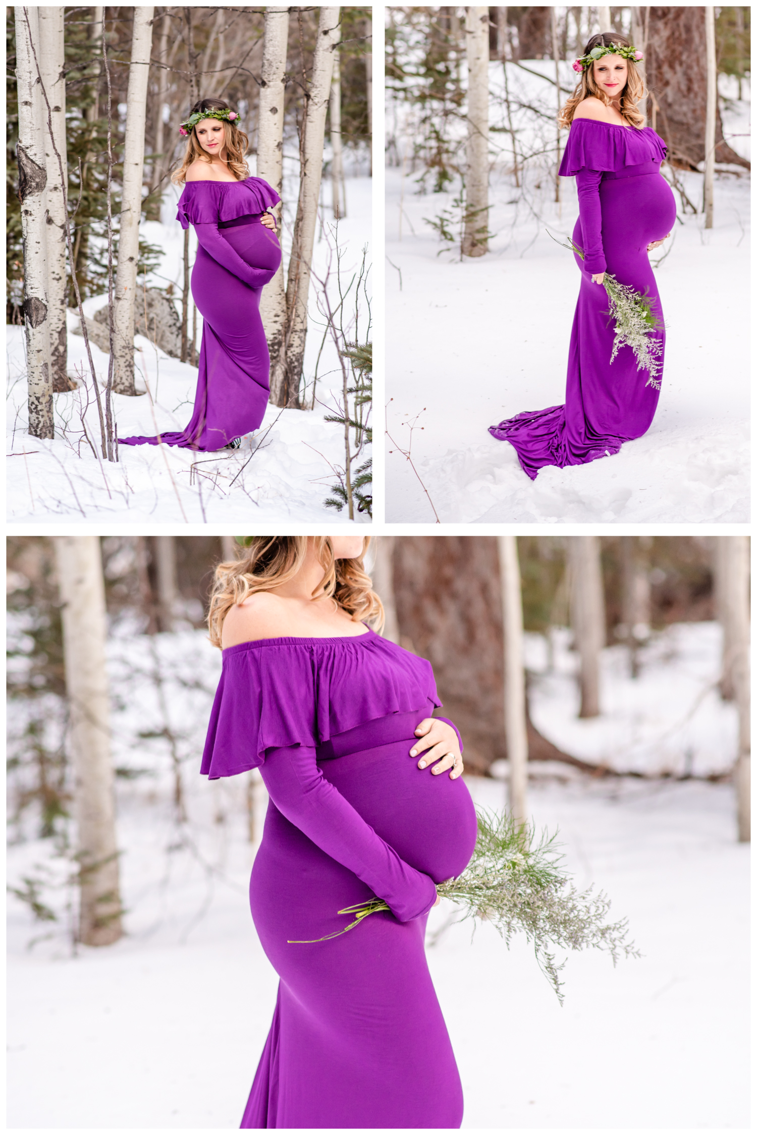 Sarah Brooks Styled Winter Maternity Session | Britni Girard Photography - Colorado Lifestyle Photographer - Black Dress maternity shoot in rocky mountains | Hair and Makeup by Chaundra Nelms Revier Glam 5280