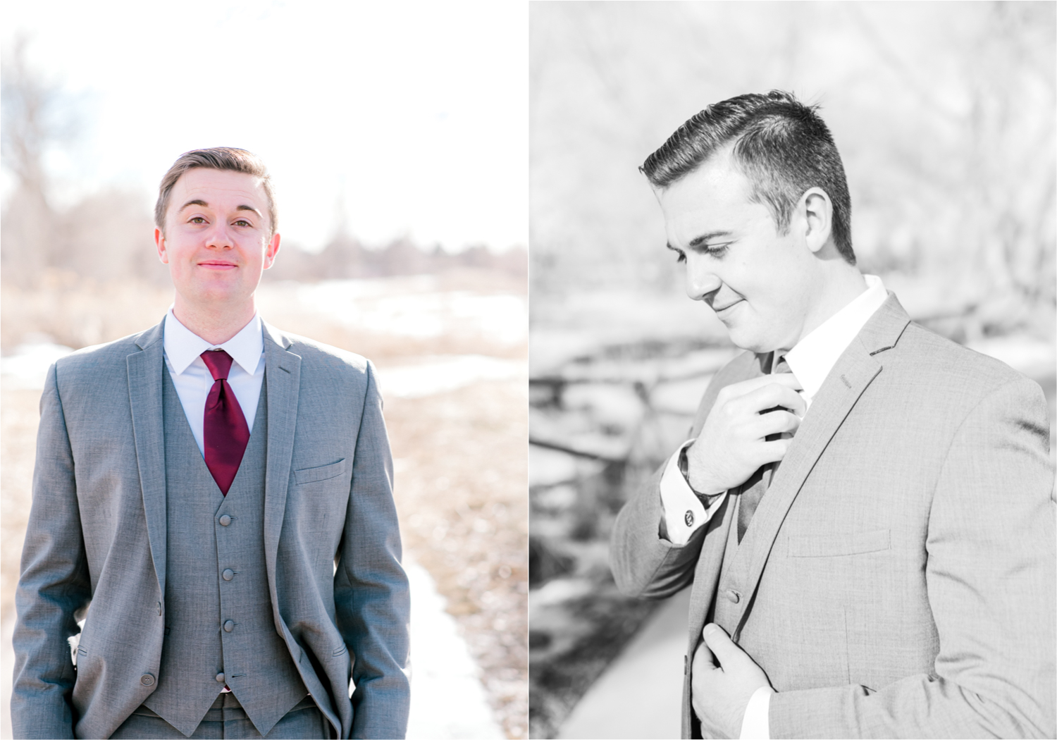 Winter Wedding in Fort Collins with a First Look at Spring Canyon and a romantic church ceremony | Britni Girard Photography | Colorado Wedding Photographer