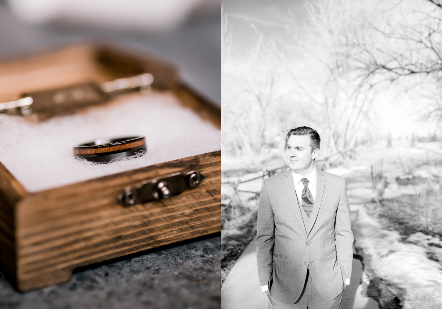 Winter Wedding in Fort Collins with a First Look at Spring Canyon and a romantic church ceremony | Britni Girard Photography | Colorado Wedding Photographer