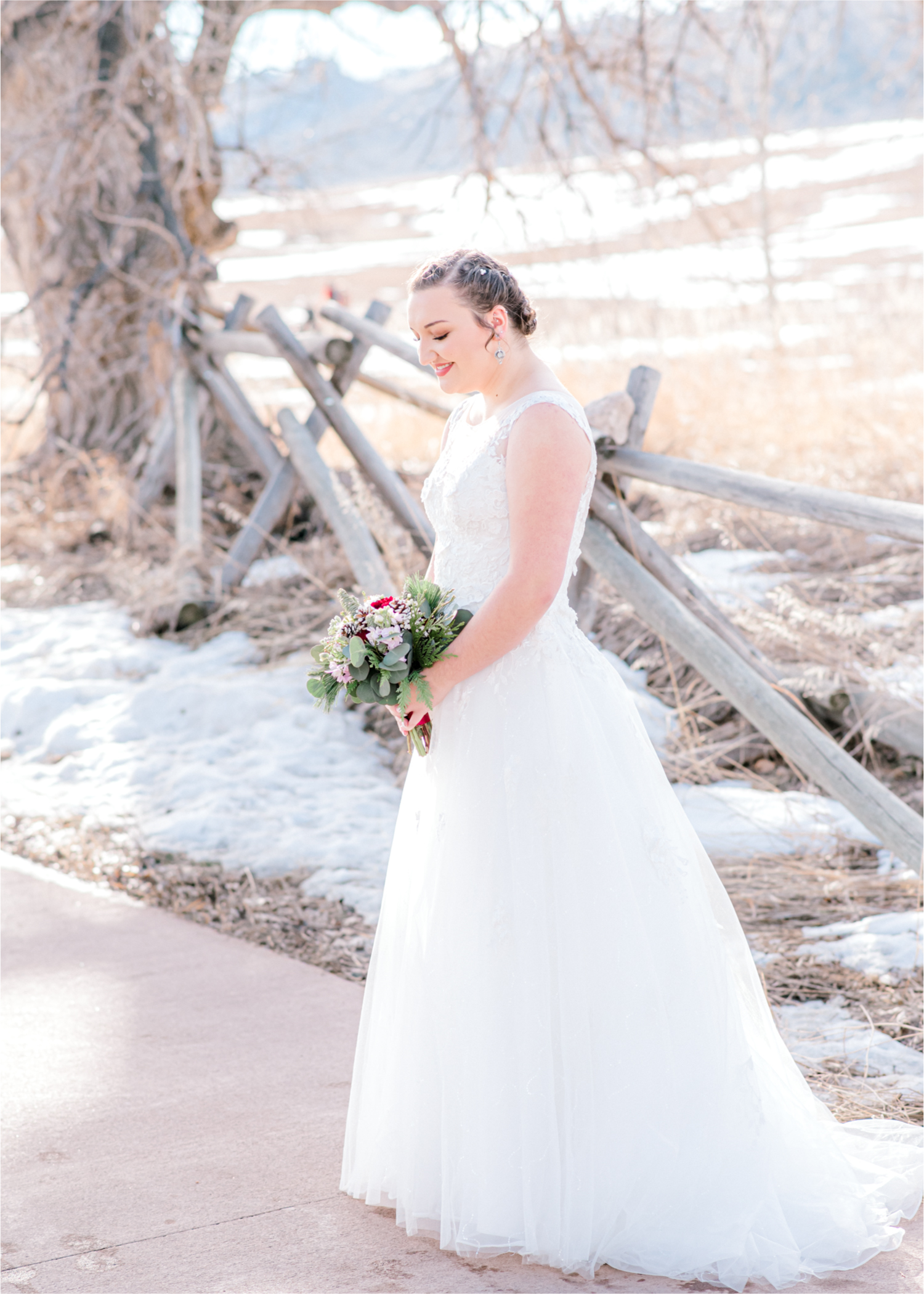 Winter Wedding in Fort Collins with a First Look at Spring Canyon and a romantic church ceremony | Britni Girard Photography | Colorado Wedding Photographer