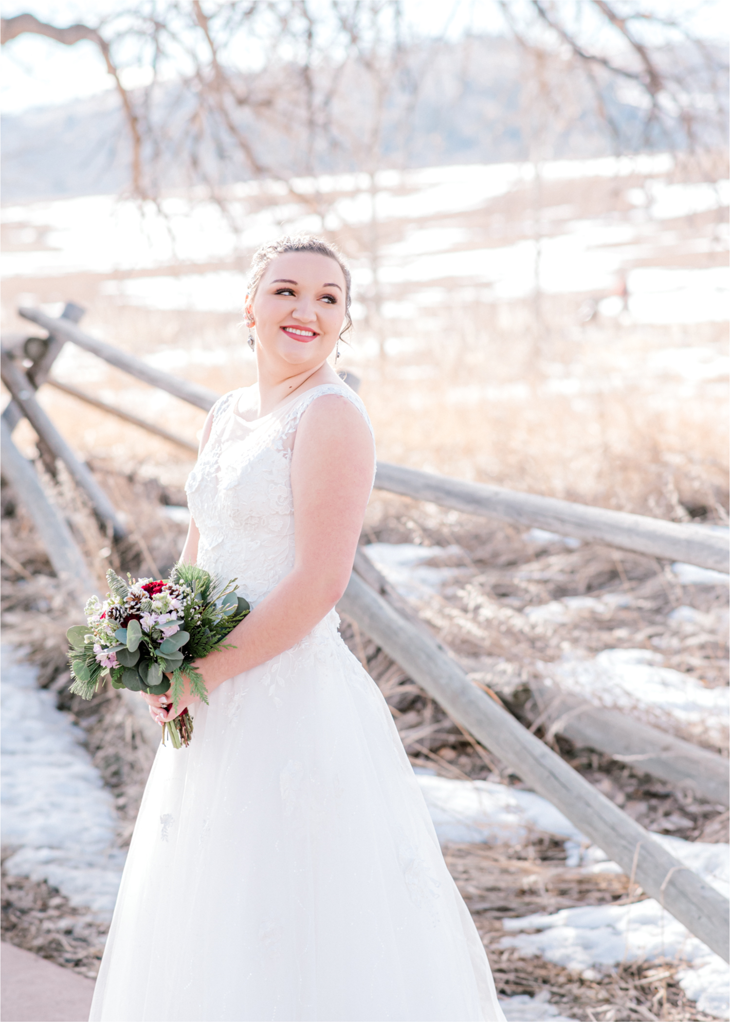 Winter Wedding in Fort Collins with a First Look at Spring Canyon and a romantic church ceremony | Britni Girard Photography | Colorado Wedding Photographer