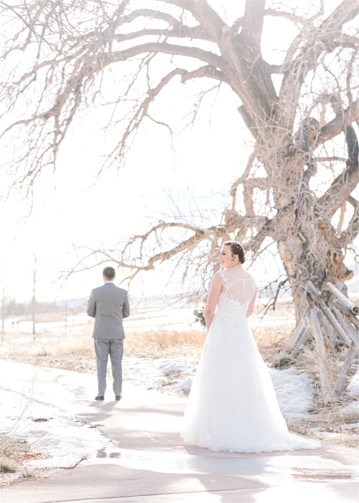 Winter Wedding in Fort Collins with a First Look at Spring Canyon and a romantic church ceremony | Britni Girard Photography | Colorado Wedding Photographer