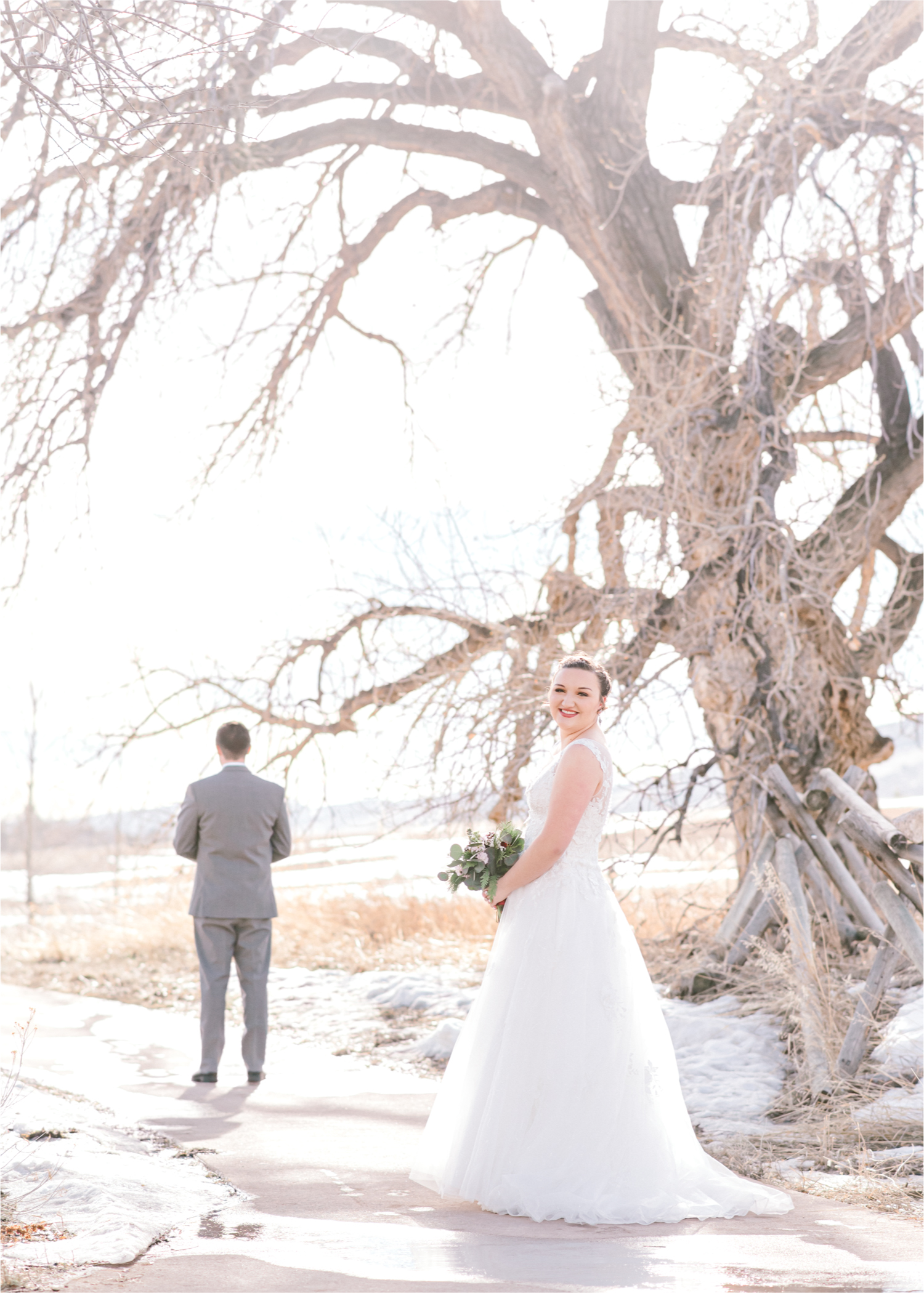 Winter Wedding in Fort Collins with a First Look at Spring Canyon and a romantic church ceremony | Britni Girard Photography | Colorado Wedding Photographer