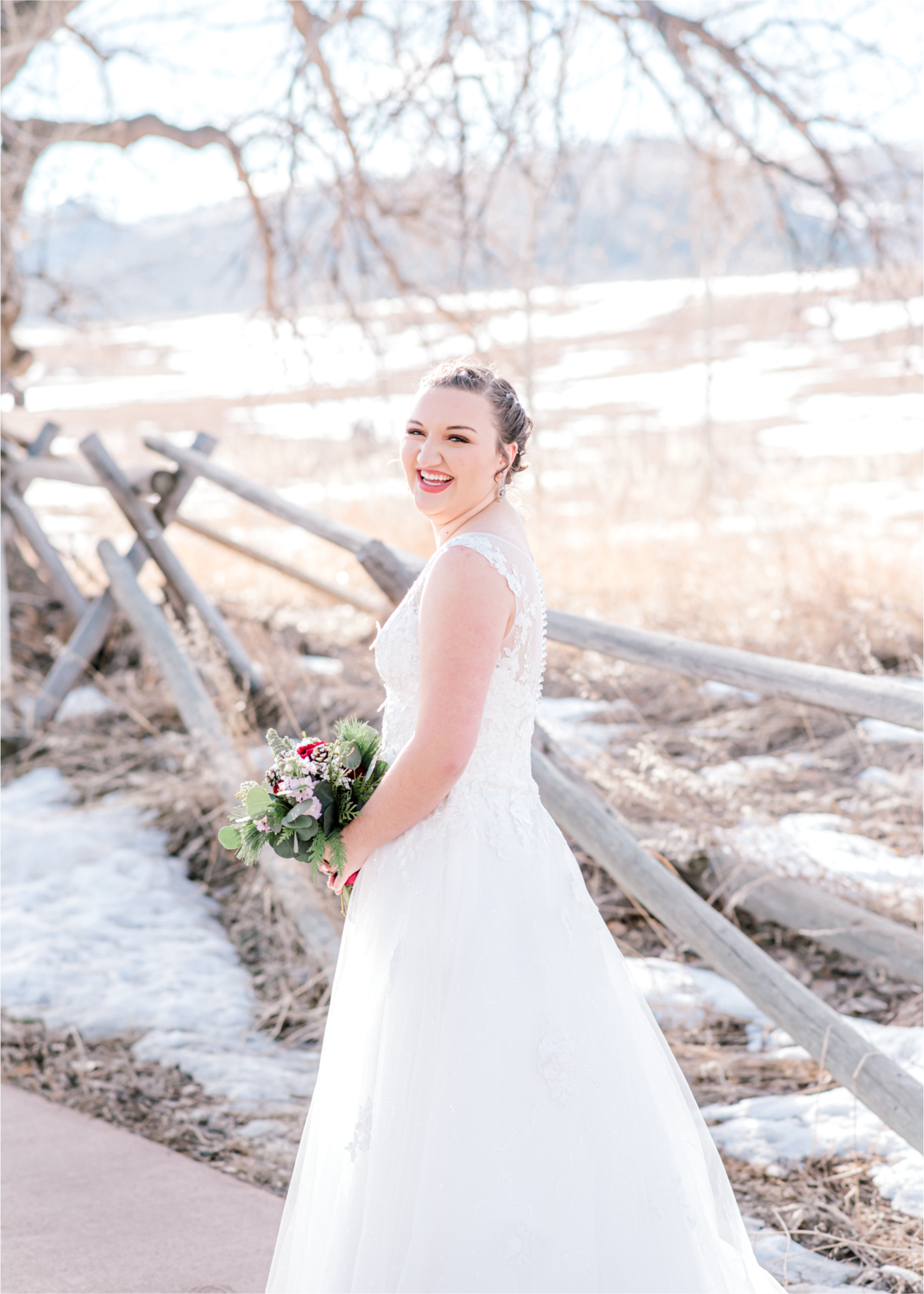 Winter Wedding in Fort Collins with a First Look at Spring Canyon and a romantic church ceremony | Britni Girard Photography | Colorado Wedding Photographer