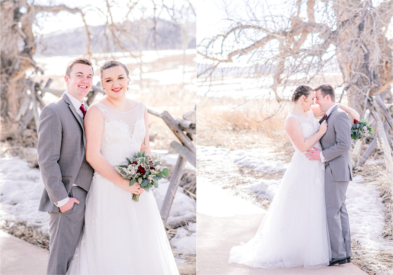 Winter Wedding in Fort Collins with a First Look at Spring Canyon and a romantic church ceremony | Britni Girard Photography | Colorado Wedding Photographer