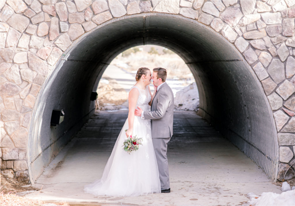 Winter Wedding in Fort Collins with a First Look at Spring Canyon and a romantic church ceremony | Britni Girard Photography | Colorado Wedding Photographer
