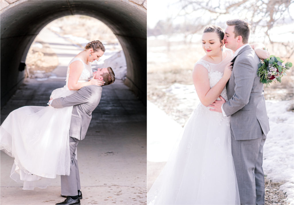 Winter Wedding in Fort Collins with a First Look at Spring Canyon and a romantic church ceremony | Britni Girard Photography | Colorado Wedding Photographer