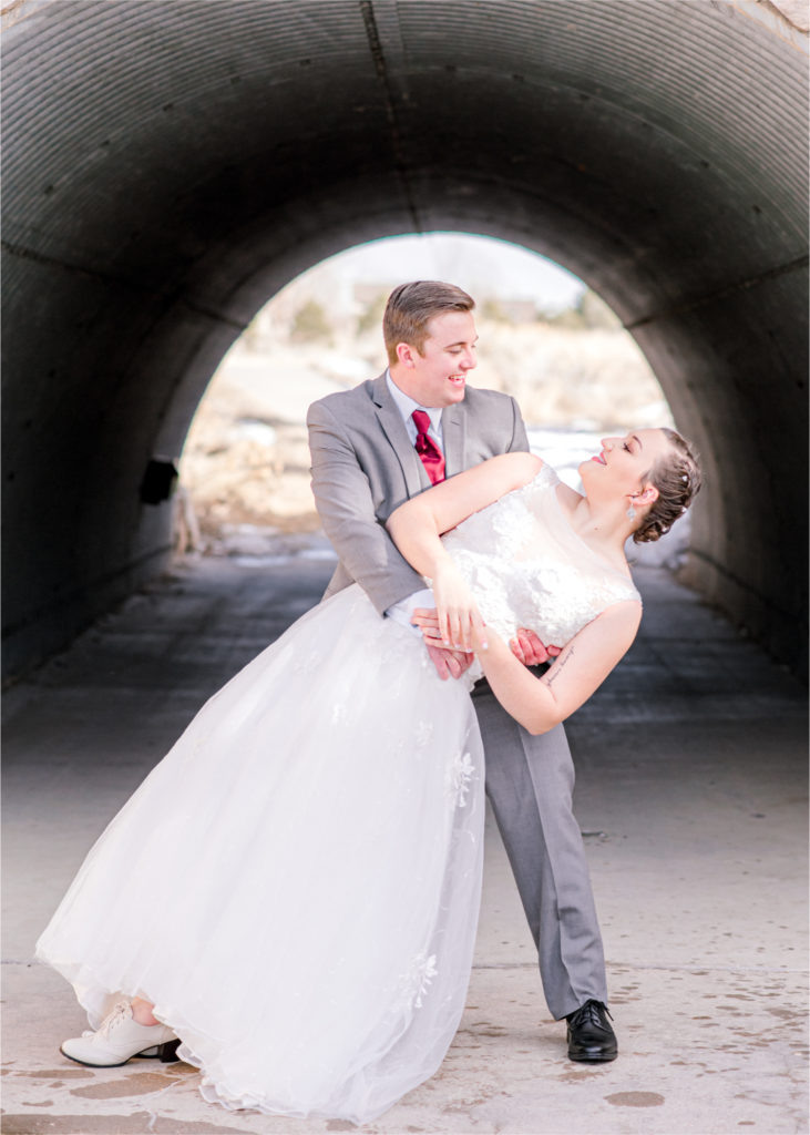 Winter Wedding in Fort Collins with a First Look at Spring Canyon and a romantic church ceremony | Britni Girard Photography | Colorado Wedding Photographer