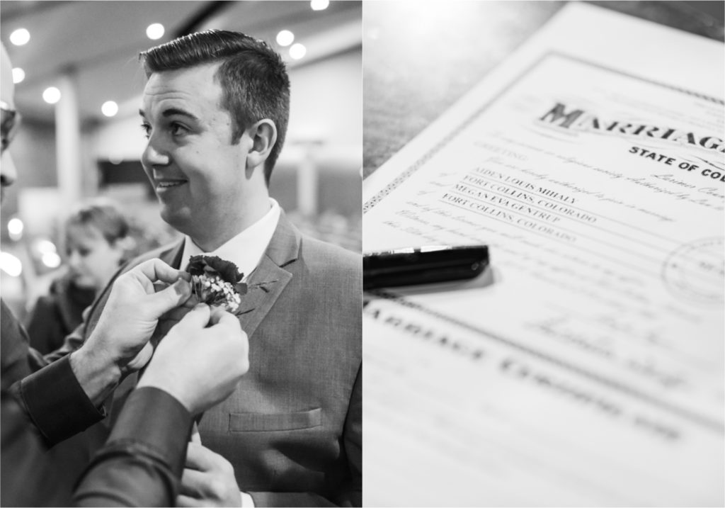 Winter Wedding in Fort Collins with a First Look at Spring Canyon and a romantic church ceremony | Britni Girard Photography | Colorado Wedding Photographer