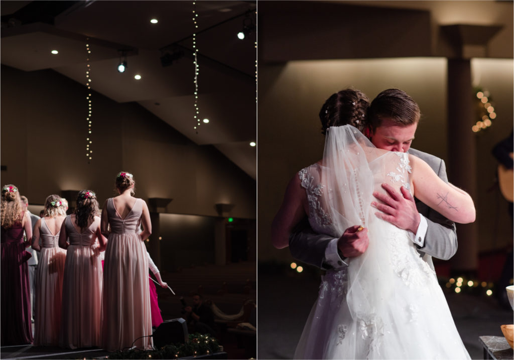 Winter Wedding in Fort Collins with a First Look at Spring Canyon and a romantic church ceremony | Britni Girard Photography | Colorado Wedding Photographer