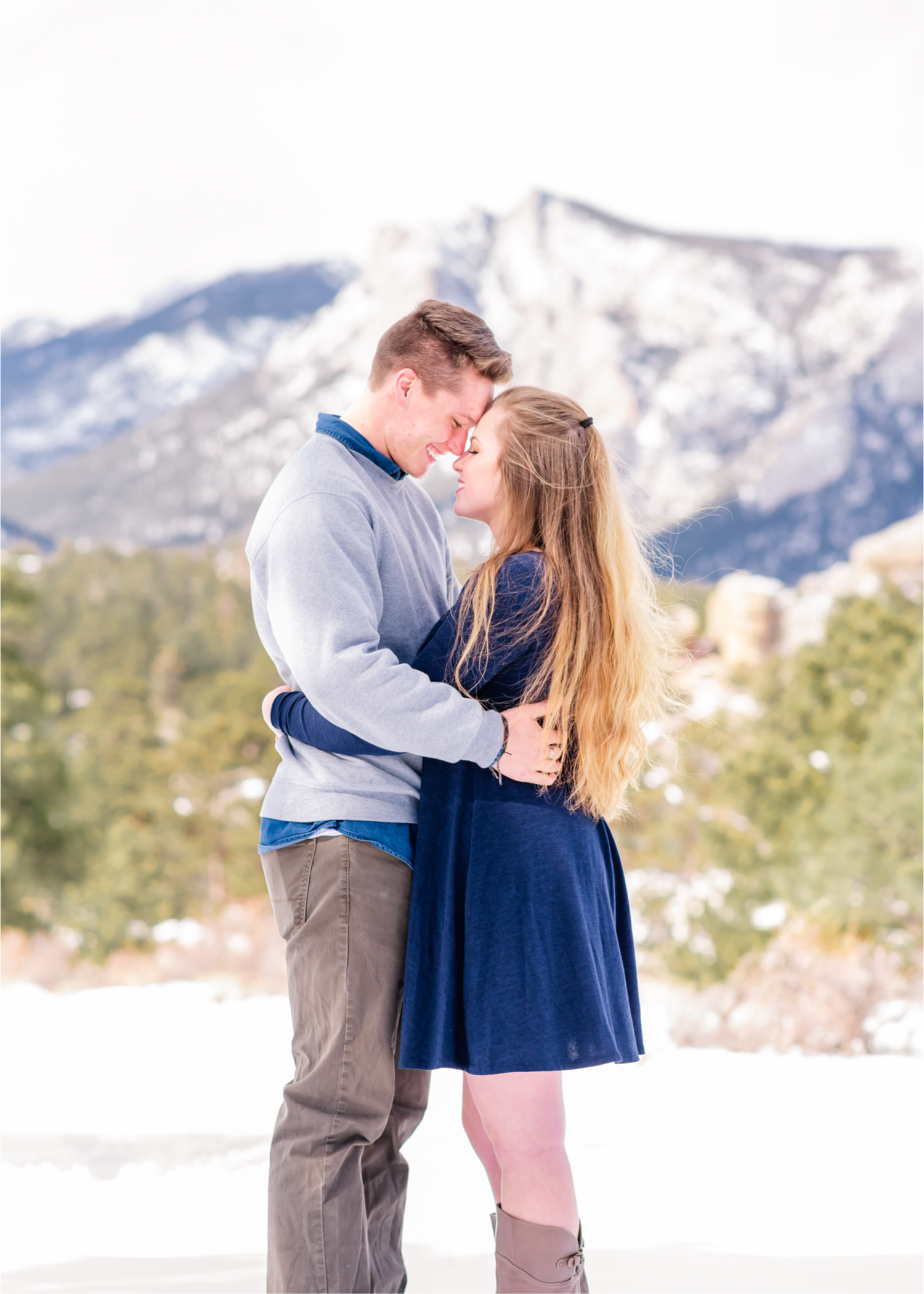 Estes Park Winter Engagement near Stanley Hotel | Britni Girard Photography Colorado Wedding Photographer | Rocky Mountain National Park