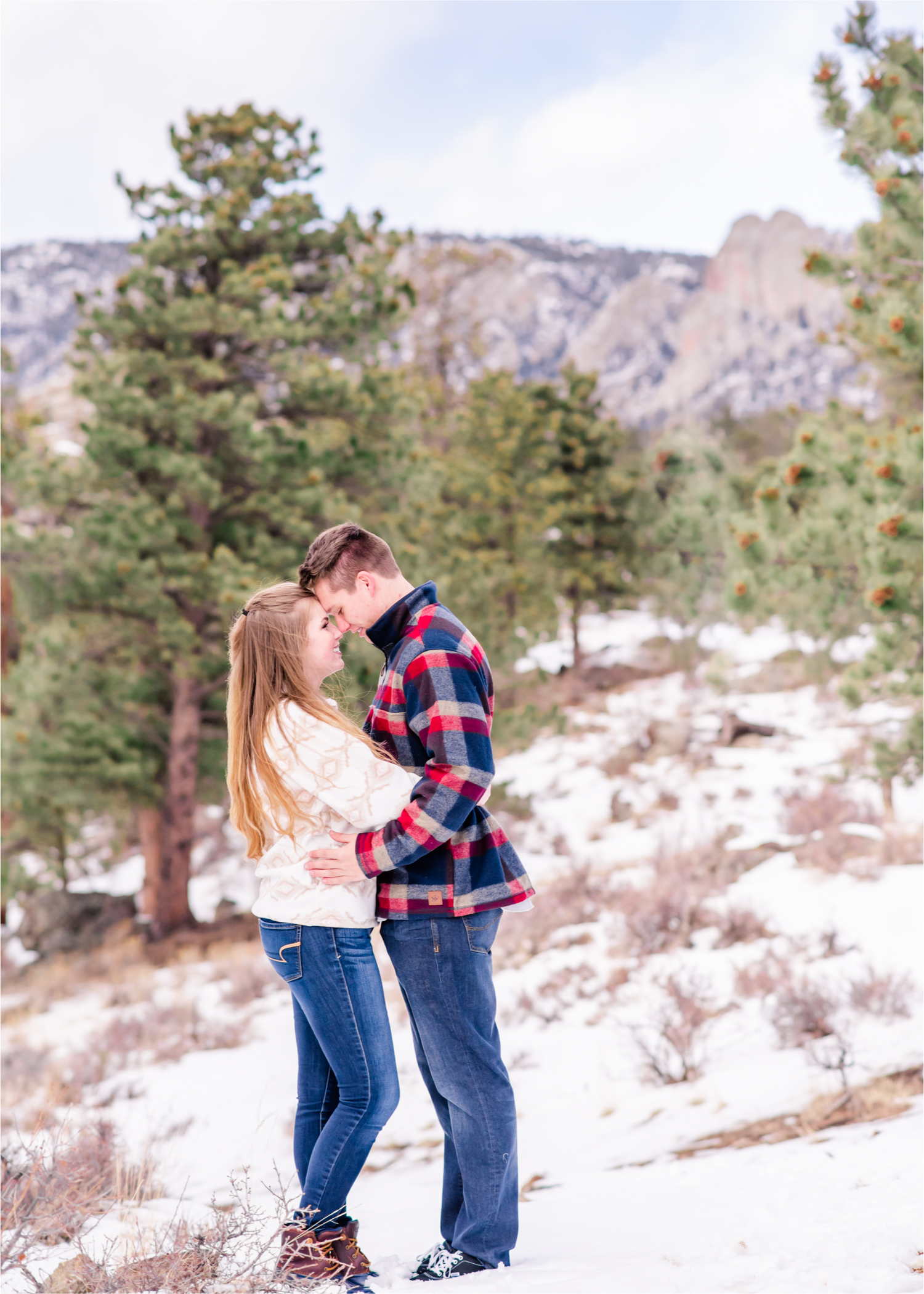 Estes Park Winter Engagement near Stanley Hotel | Britni Girard Photography Colorado Wedding Photographer | Rocky Mountain National Park