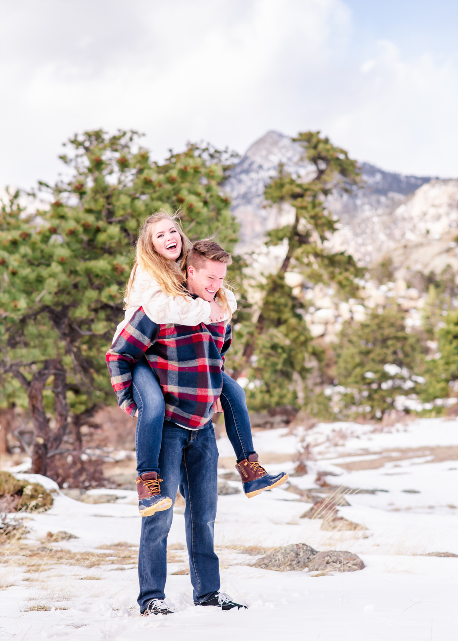 Estes Park Winter Engagement near Stanley Hotel | Britni Girard Photography Colorado Wedding Photographer | Rocky Mountain National Park