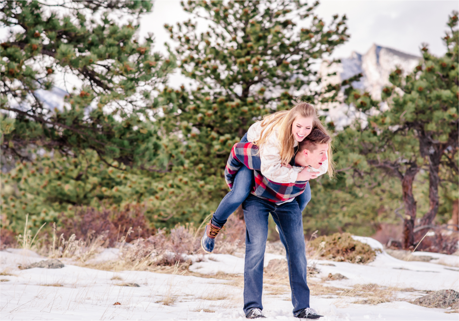 Estes Park Winter Engagement near Stanley Hotel | Britni Girard Photography Colorado Wedding Photographer | Rocky Mountain National Park