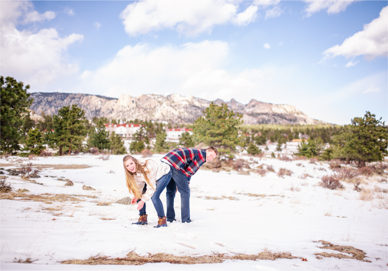 Estes Park Winter Engagement near Stanley Hotel | Britni Girard Photography Colorado Wedding Photographer | Rocky Mountain National Park