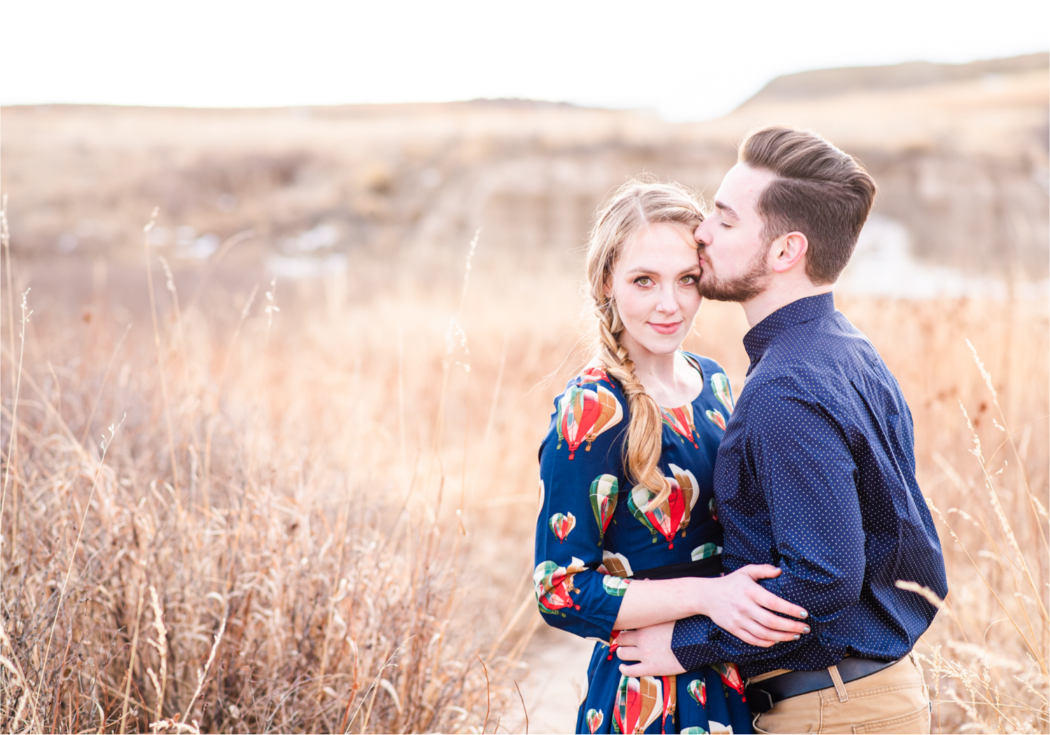 Engagement at Colorado Paint Mines in Calhan, Colorado near Colorado Springs | Britni Girard Photography Colorado Wedding Photographer, adventure engagement session with whimsical charm for two newly engaged artists | Sunset Engagement at Paint Mines