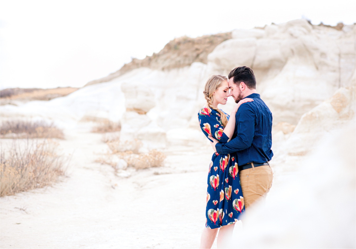Engagement at Colorado Paint Mines in Calhan, Colorado near Colorado Springs | Britni Girard Photography Colorado Wedding Photographer, adventure engagement session with whimsical charm for two newly engaged artists | Sunset Engagement at Paint Mines