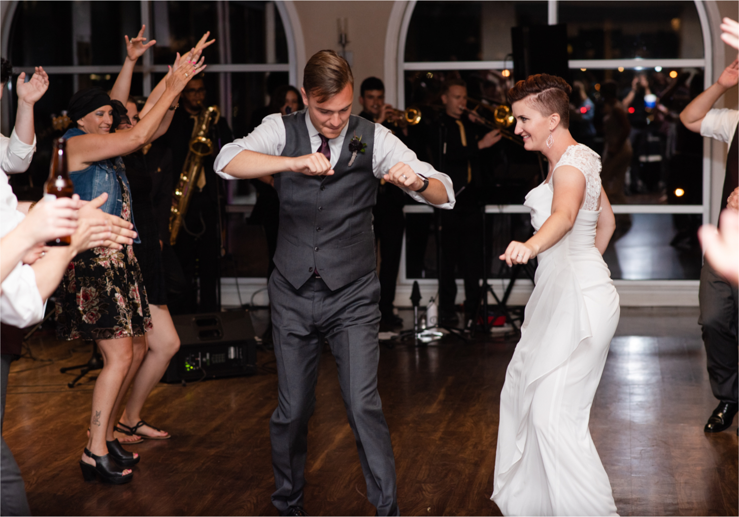 Modern Romantic wedding at Wedgwood Weddings Brittany Hill in Denver Colorado | Britni Girard Photography | Whiskey unity ceremony and live band The Burroughs are highlights of this musician couples wedding | Dragonfly Floral Company