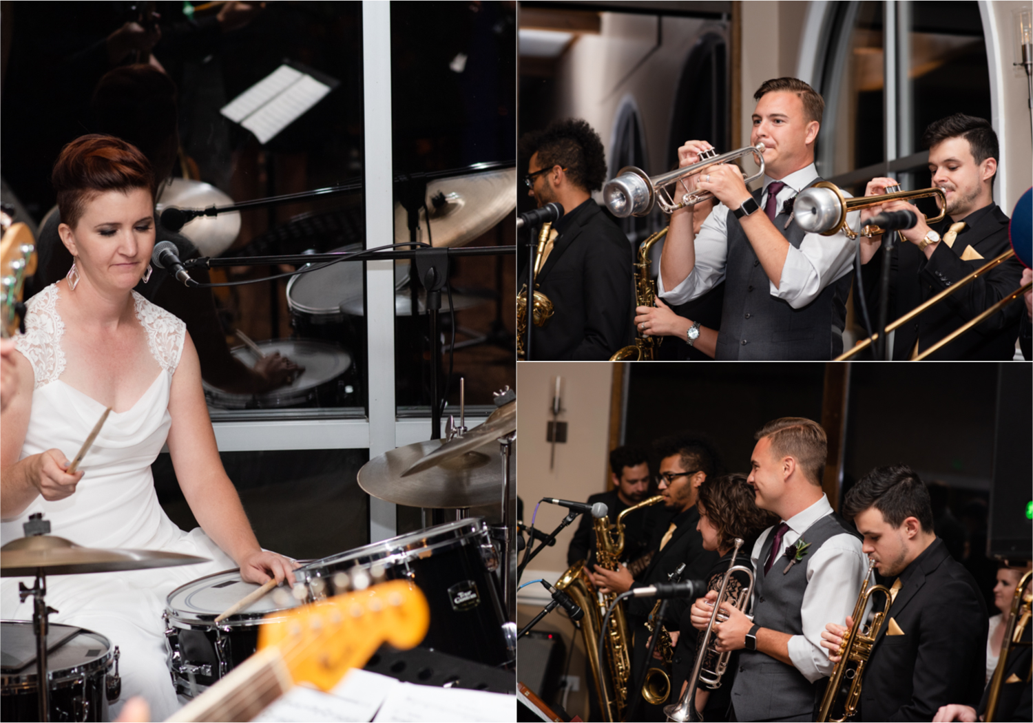 Modern Romantic wedding at Wedgwood Weddings Brittany Hill in Denver Colorado | Britni Girard Photography | Whiskey unity ceremony and live band The Burroughs are highlights of this musician couples wedding | Dragonfly Floral Company