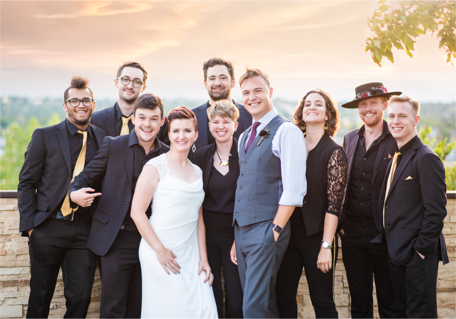Modern Romantic wedding at Wedgwood Weddings Brittany Hill in Denver Colorado | Britni Girard Photography | Whiskey unity ceremony and live band The Burroughs are highlights of this musician couples wedding | Dragonfly Floral Company