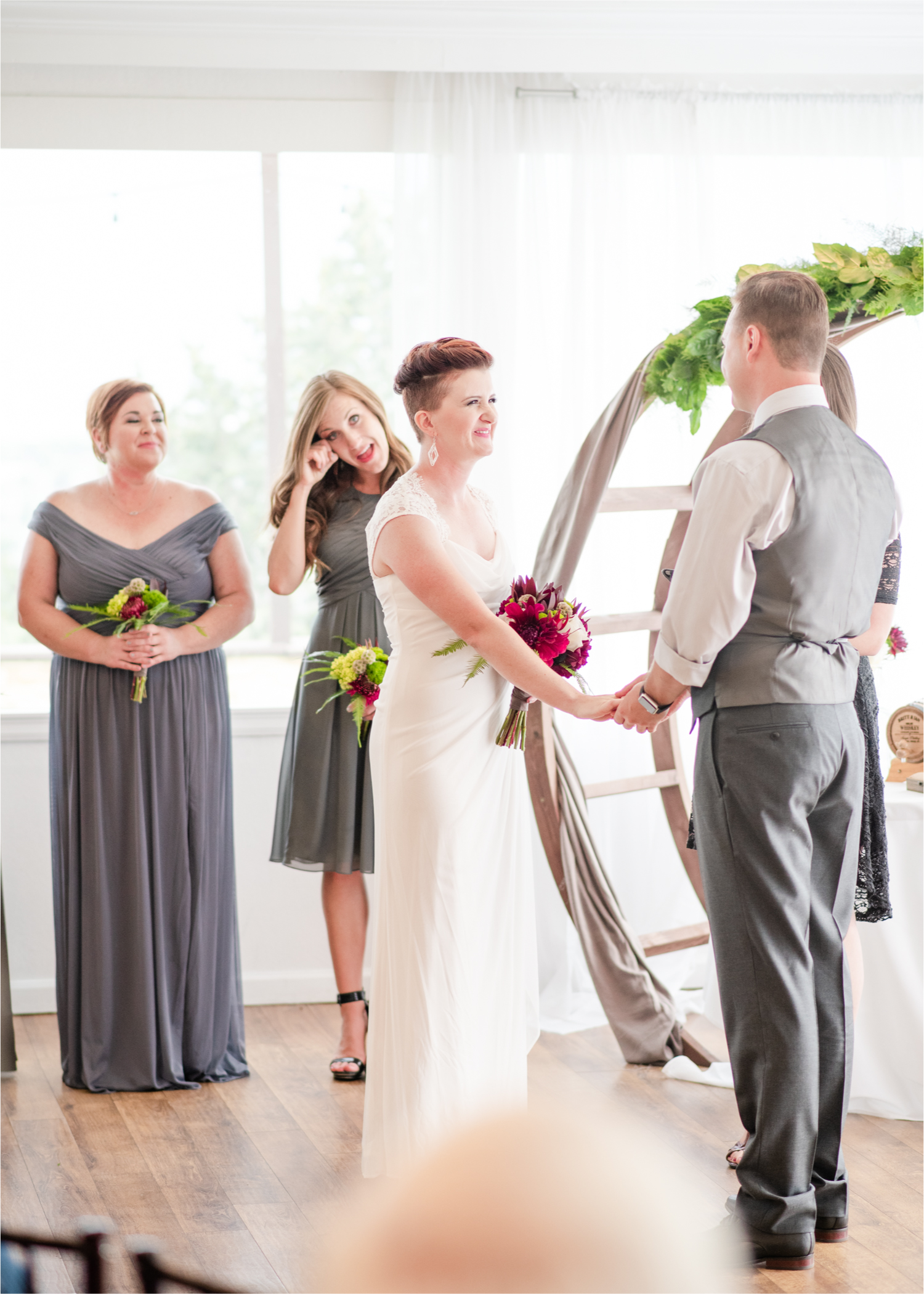 Modern Romantic wedding at Wedgwood Weddings Brittany Hill in Denver Colorado | Britni Girard Photography | Whiskey unity ceremony and live band The Burroughs are highlights of this musician couples wedding | Dragonfly Floral Company