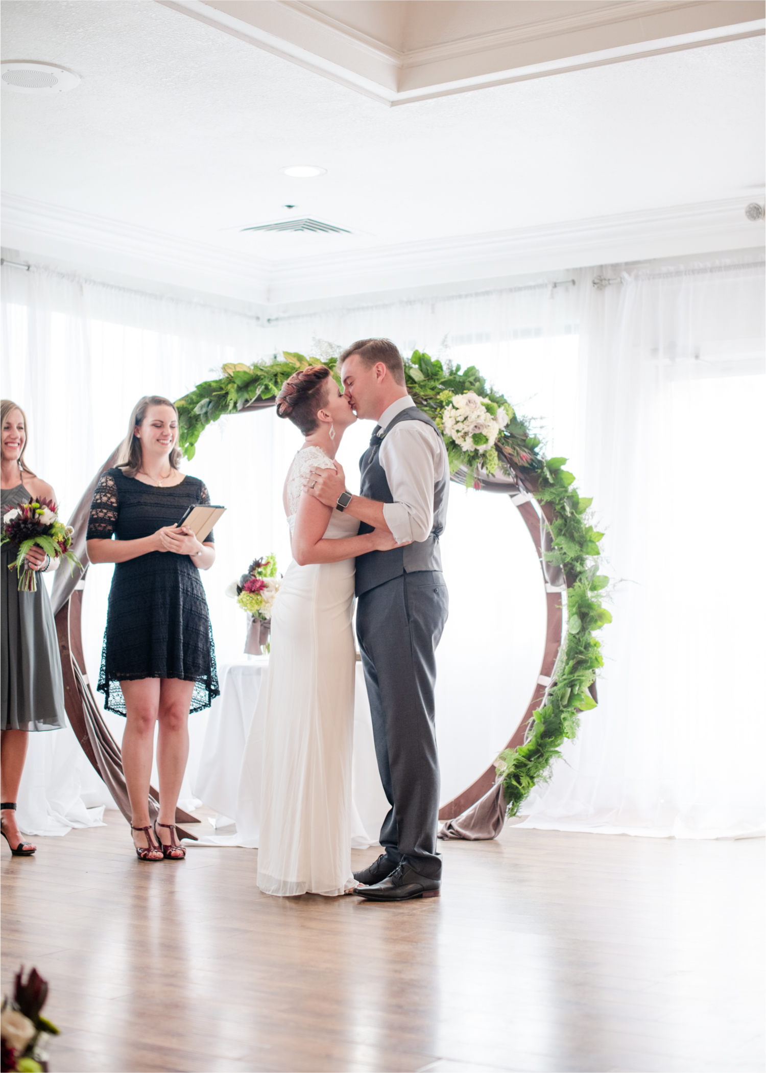 Modern Romantic wedding at Wedgwood Weddings Brittany Hill in Denver Colorado | Britni Girard Photography | Whiskey unity ceremony and live band The Burroughs are highlights of this musician couples wedding | Dragonfly Floral Company