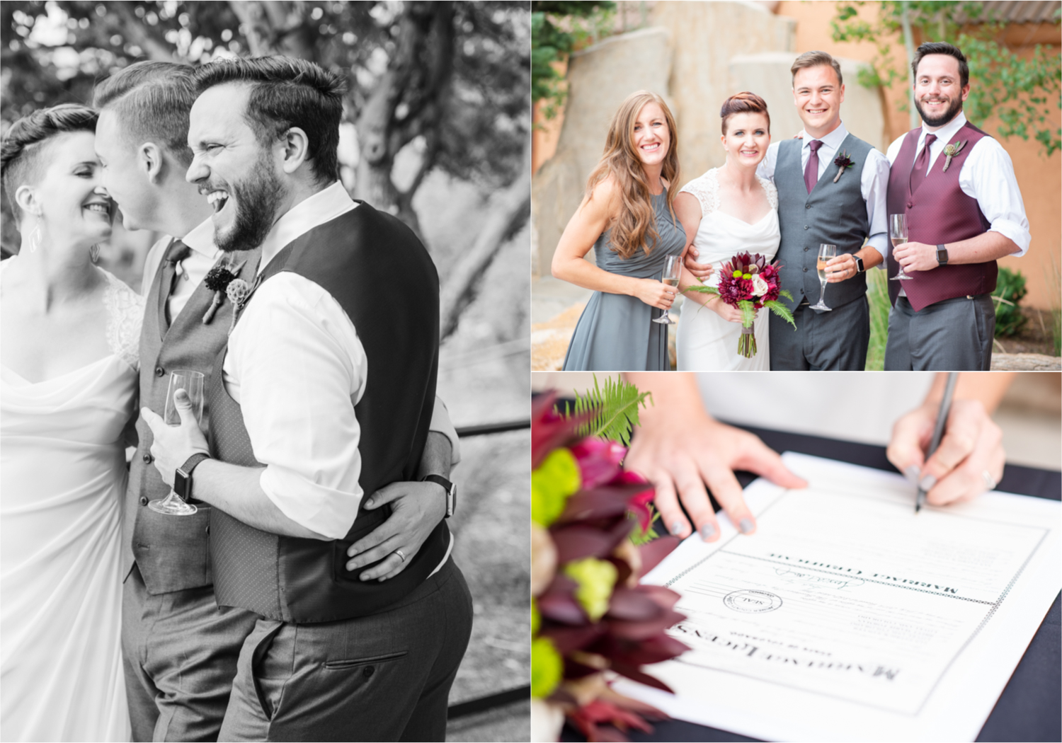 Modern Romantic wedding at Wedgwood Weddings Brittany Hill in Denver Colorado | Britni Girard Photography | Whiskey unity ceremony and live band The Burroughs are highlights of this musician couples wedding | Dragonfly Floral Company