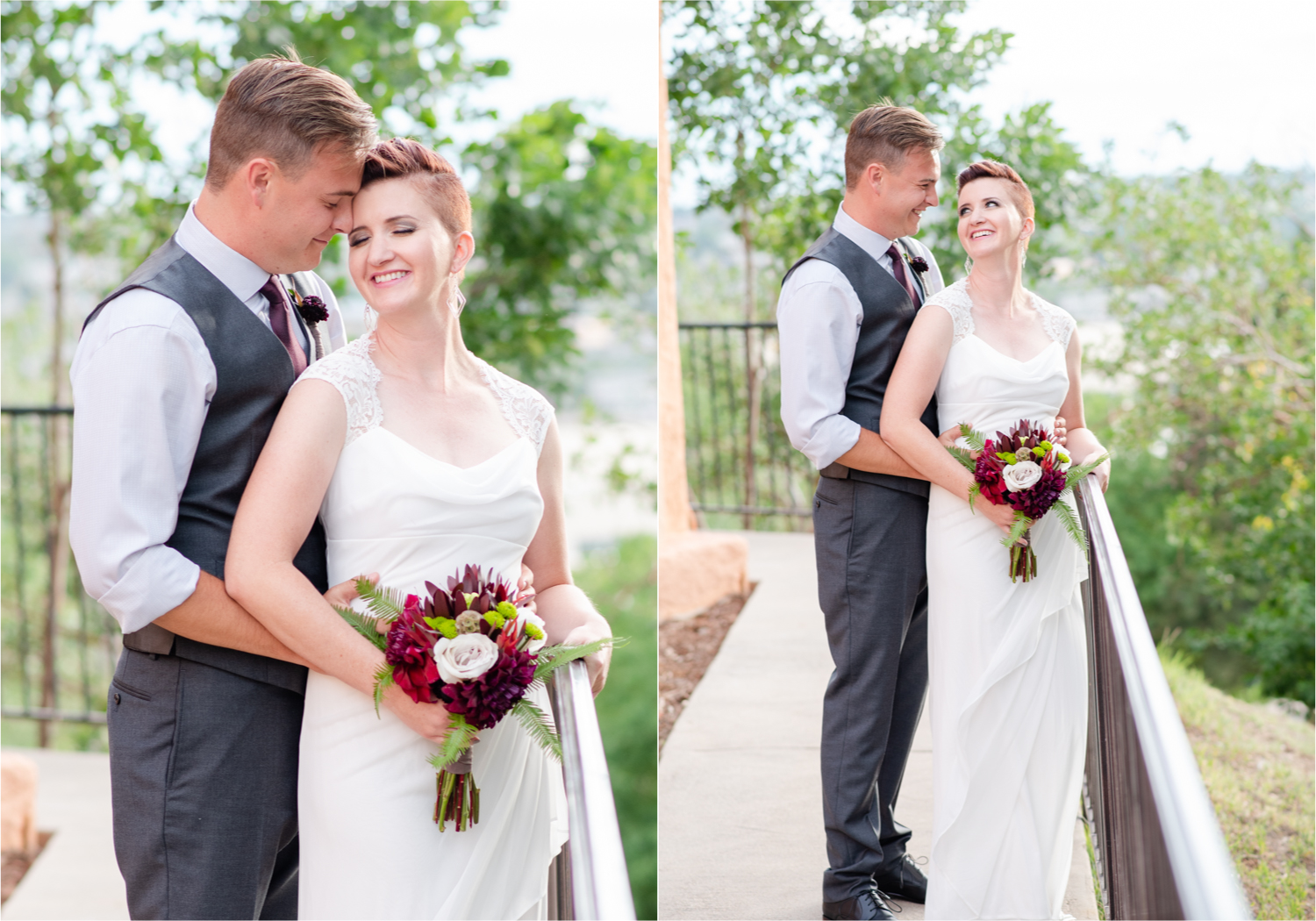 Modern Romantic wedding at Wedgwood Weddings Brittany Hill in Denver Colorado | Britni Girard Photography | Whiskey unity ceremony and live band The Burroughs are highlights of this musician couples wedding | Dragonfly Floral Company