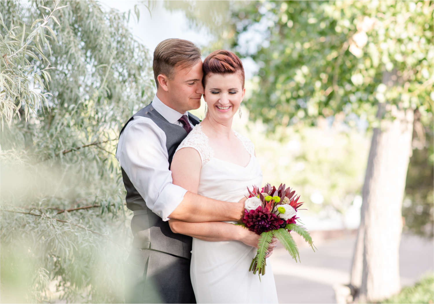Modern Romantic wedding at Wedgwood Weddings Brittany Hill in Denver Colorado | Britni Girard Photography | Whiskey unity ceremony and live band The Burroughs are highlights of this musician couples wedding | Dragonfly Floral Company