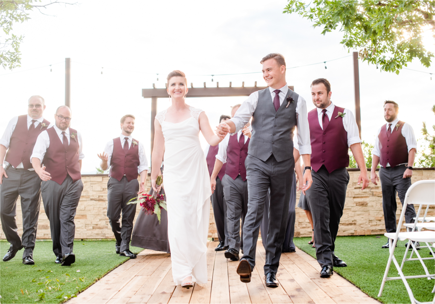 Modern Romantic wedding at Wedgwood Weddings Brittany Hill in Denver Colorado | Britni Girard Photography | Whiskey unity ceremony and live band The Burroughs are highlights of this musician couples wedding | Dragonfly Floral Company