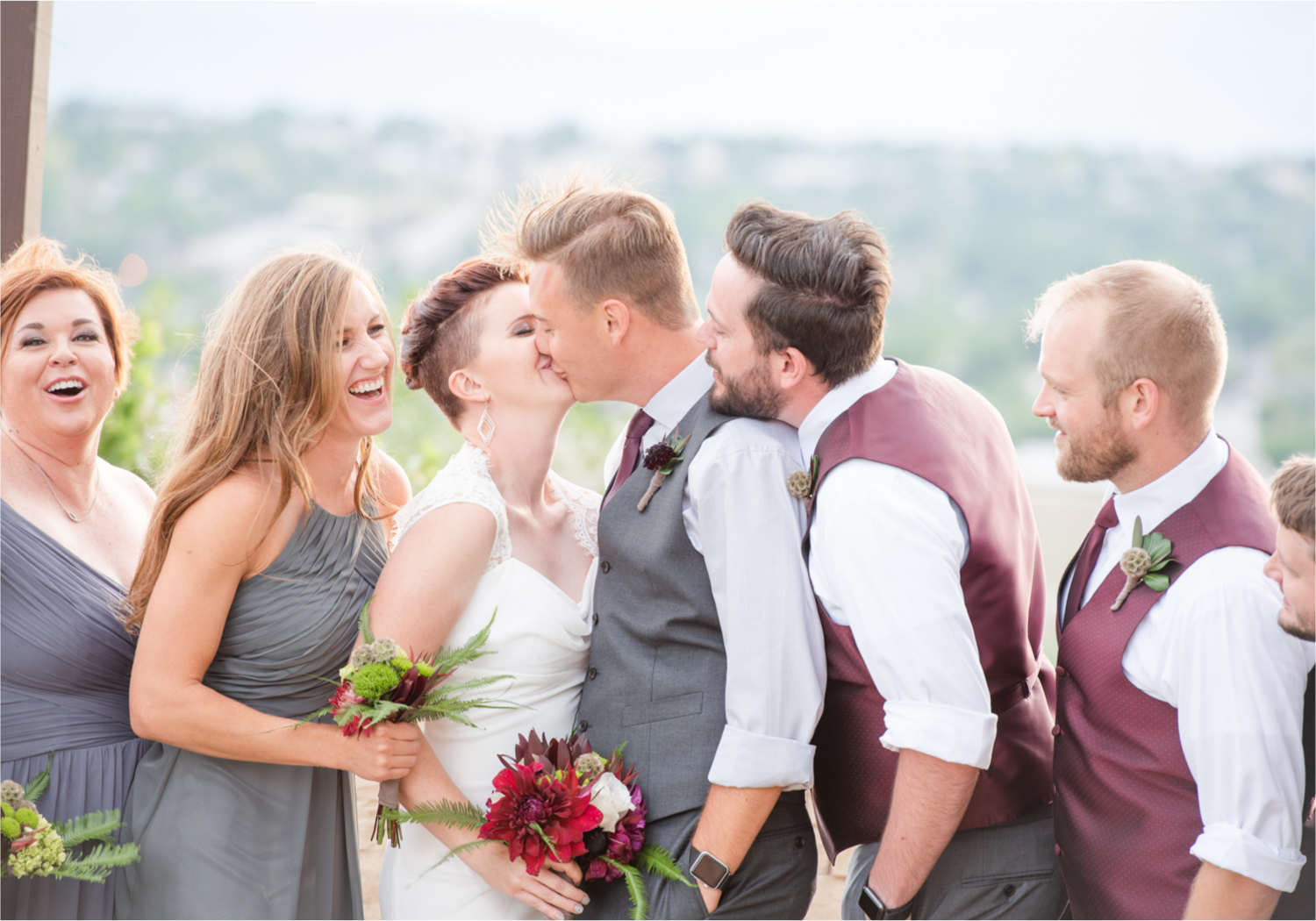 Modern Romantic wedding at Wedgwood Weddings Brittany Hill in Denver Colorado | Britni Girard Photography | Whiskey unity ceremony and live band The Burroughs are highlights of this musician couples wedding | Dragonfly Floral Company