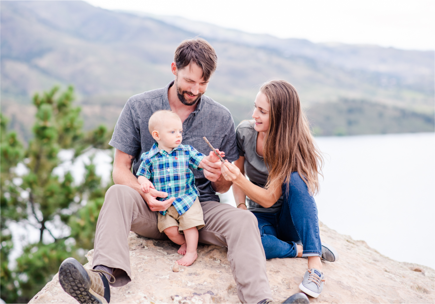 Colorado Mountain Engagement at Horsetooth Reservoir for Wanderlust Couple and their son | Britni Girard Photography