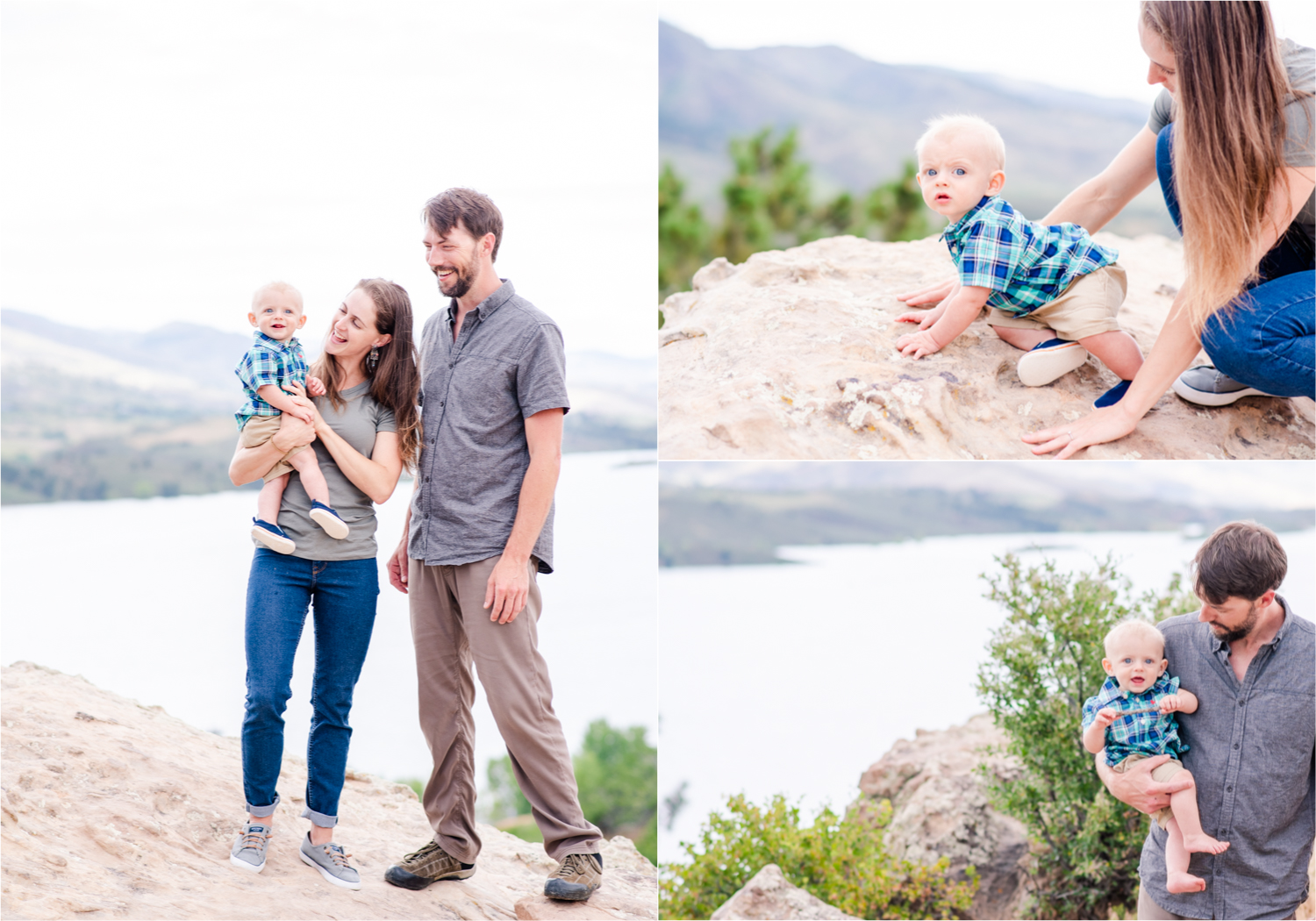 Colorado Mountain Engagement at Horsetooth Reservoir for Wanderlust Couple and their son | Britni Girard Photography