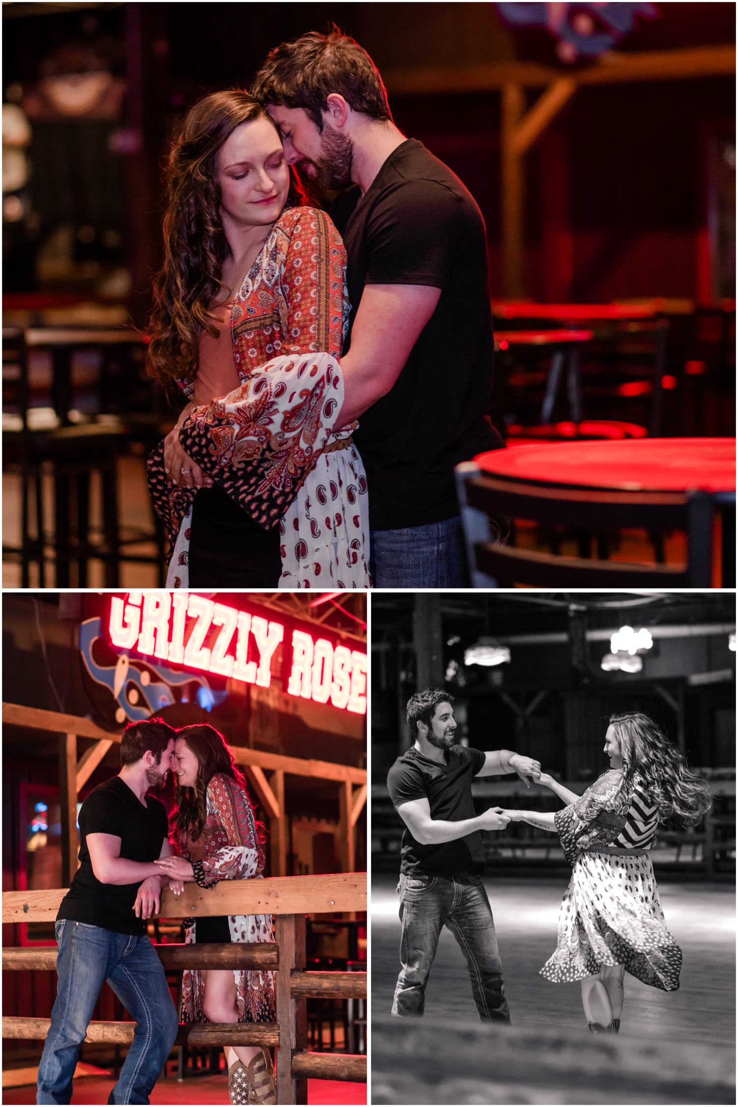 Country Themed Engagement Photos | By Wedding Photographer Britni Girard Photography in Denver Colorado, The Grizzly Rose Engagement, Country Dancing Engagement