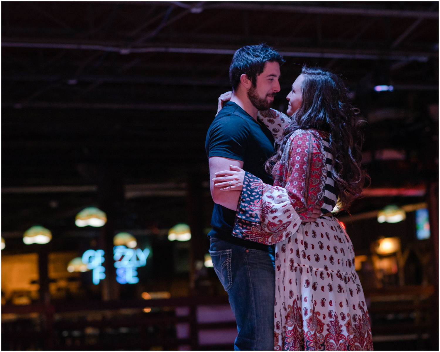 Country Themed Engagement Photos | By Wedding Photographer Britni Girard Photography in Denver Colorado, The Grizzly Rose Engagement, Country Dancing Engagement