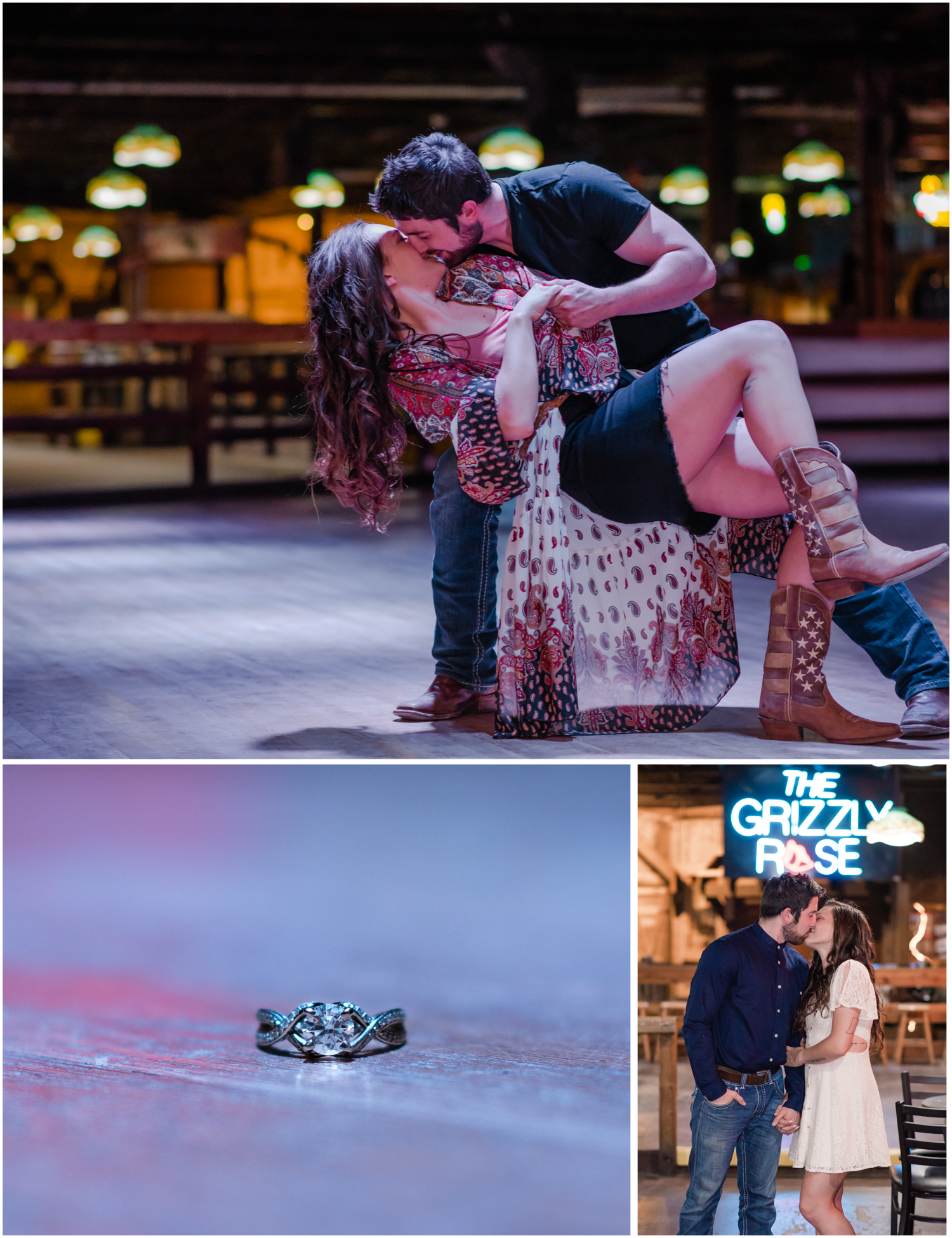 Country Themed Engagement Photos | By Wedding Photographer Britni Girard Photography in Denver Colorado, The Grizzly Rose Engagement, Country Dancing Engagement