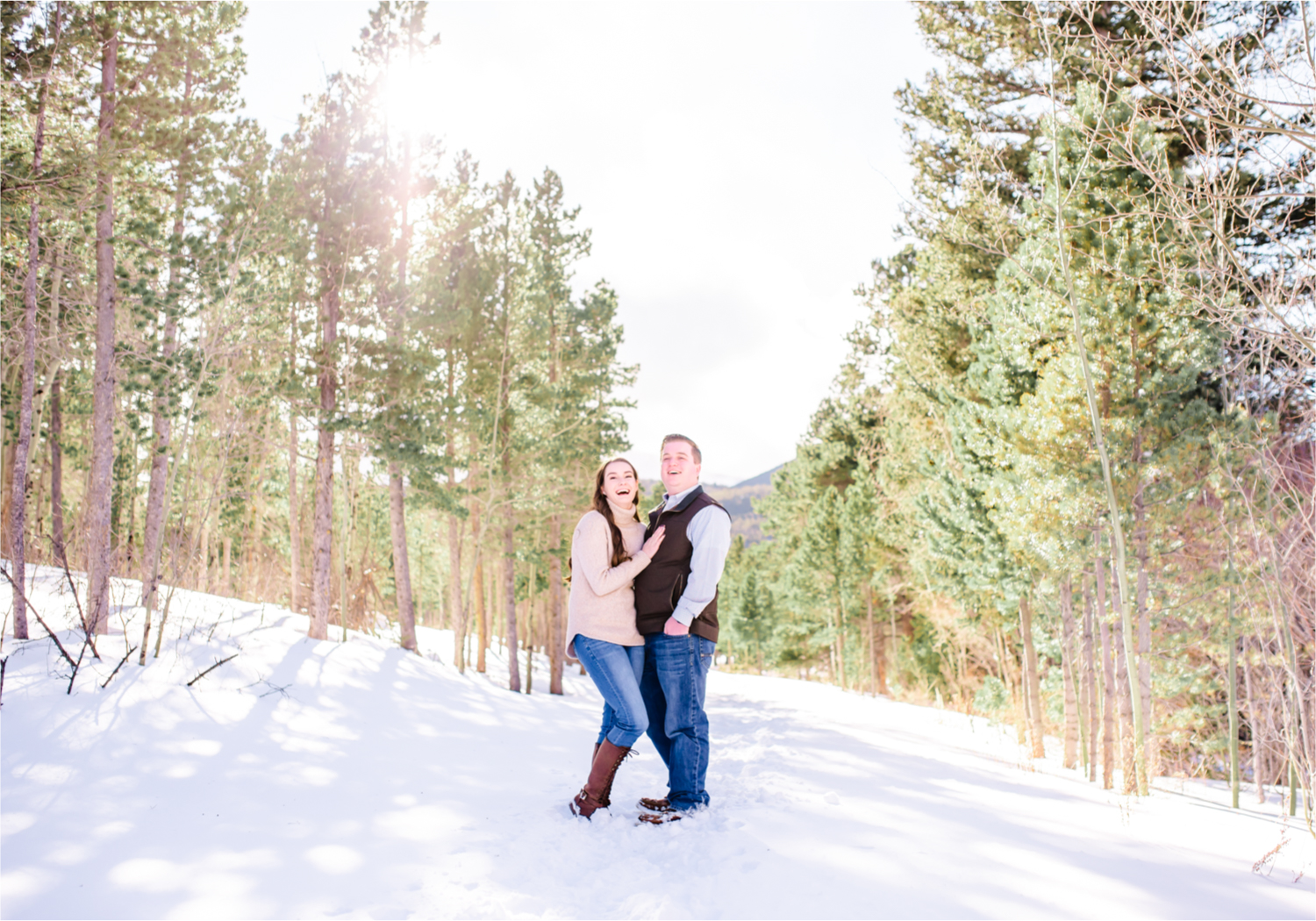 Lily Lake Winter Engagement in Estes Park | Britni Girard Photography - Colorado Wedding Photographer | Rocky Mountain National Park Photography and Downtown Estes Park River Walk