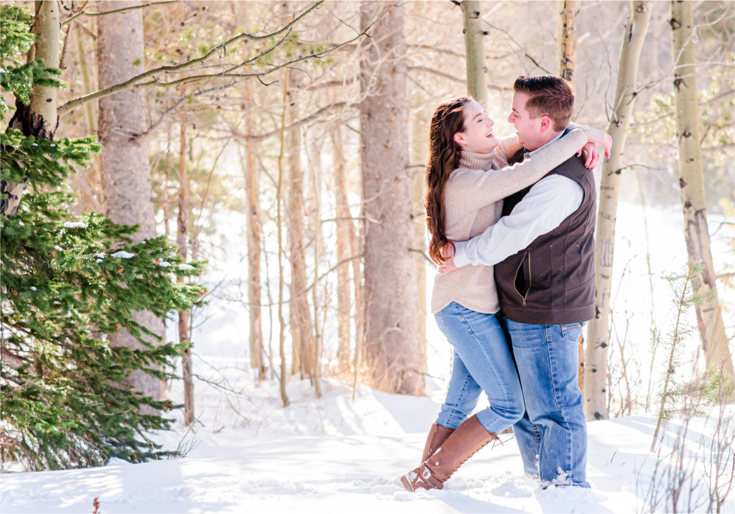 Lily Lake Winter Engagement in Estes Park | Britni Girard Photography - Colorado Wedding Photographer | Rocky Mountain National Park Photography and Downtown Estes Park River Walk