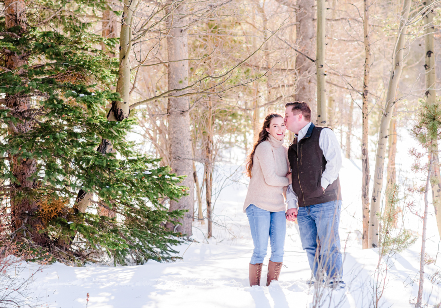 Lily Lake Winter Engagement in Estes Park | Britni Girard Photography - Colorado Wedding Photographer | Rocky Mountain National Park Photography and Downtown Estes Park River Walk