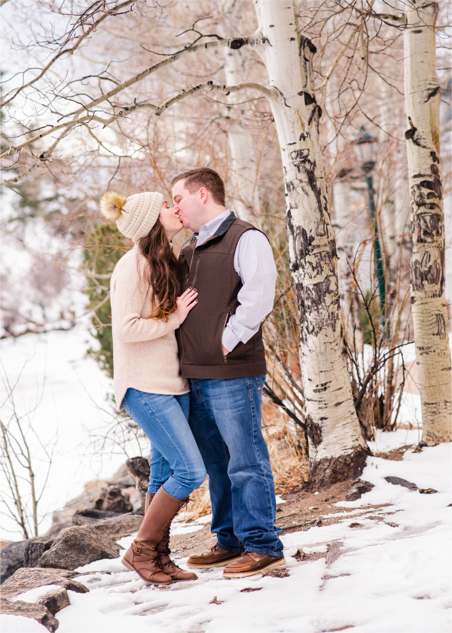 Lily Lake Winter Engagement in Estes Park | Britni Girard Photography - Colorado Wedding Photographer | Rocky Mountain National Park Photography and Downtown Estes Park River Walk