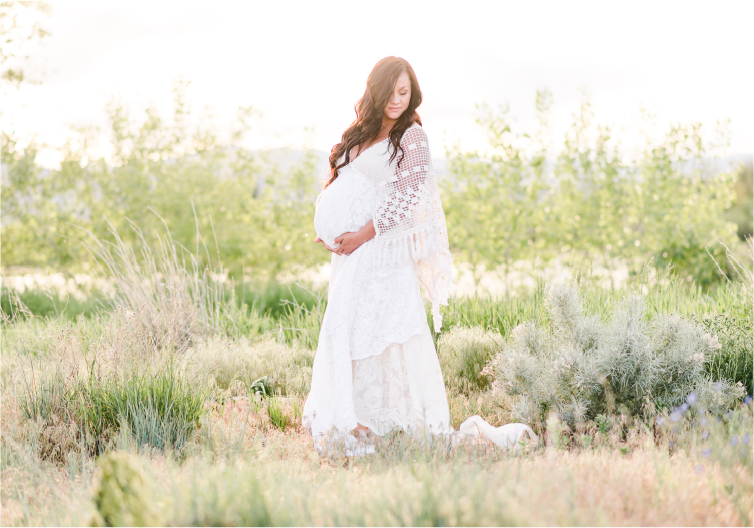 Spring Maternity Session in Loveland Colorado | Britni Girard Photography | Romantic Boho Inspired Maternity Session with Reclamation Dress at River's Edge | Colorado Wedding and Lifestyle Photographer