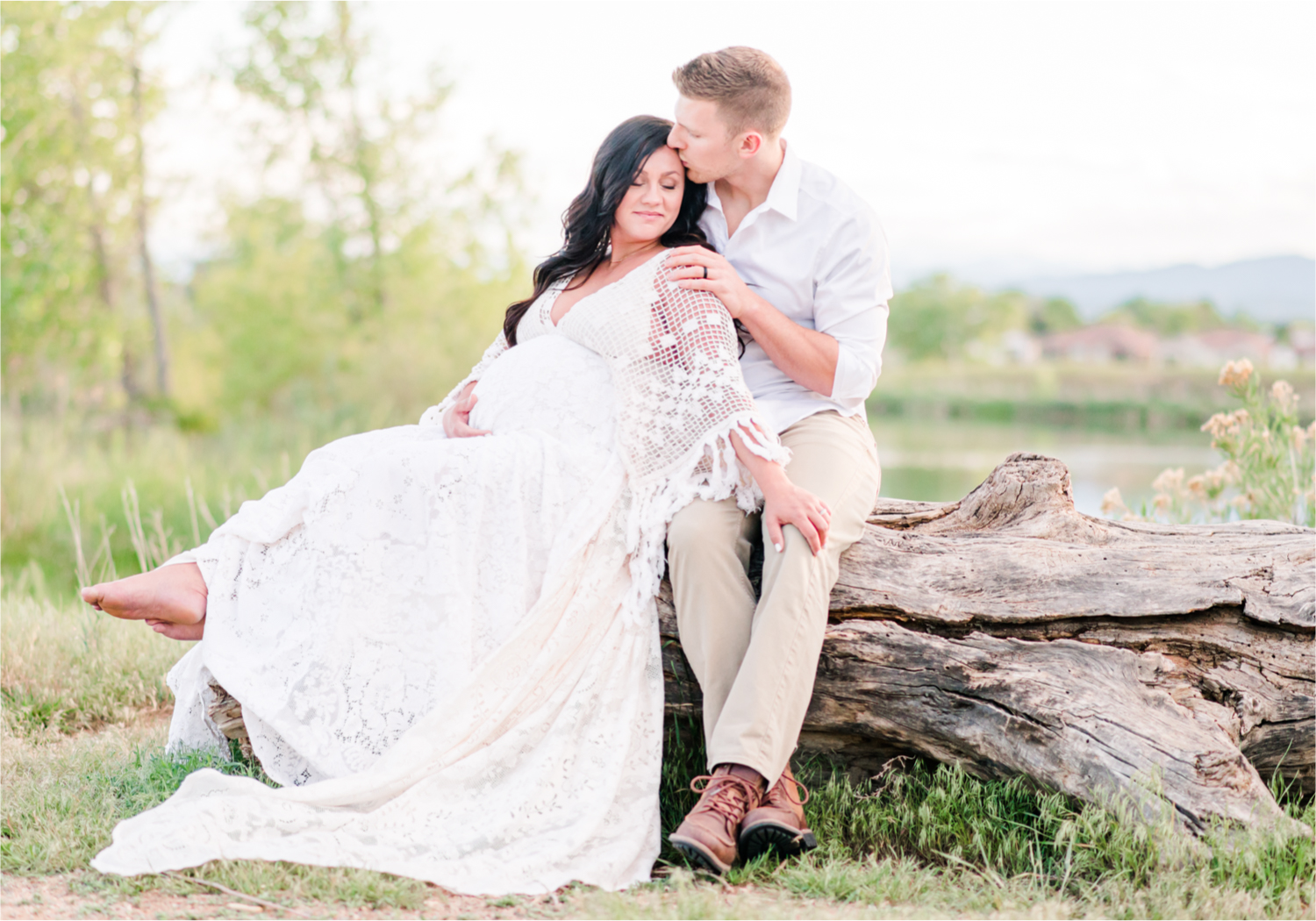 Spring Maternity Session in Loveland Colorado | Britni Girard Photography | Romantic Boho Inspired Maternity Session with Reclamation Dress at River's Edge | Colorado Wedding and Lifestyle Photographer